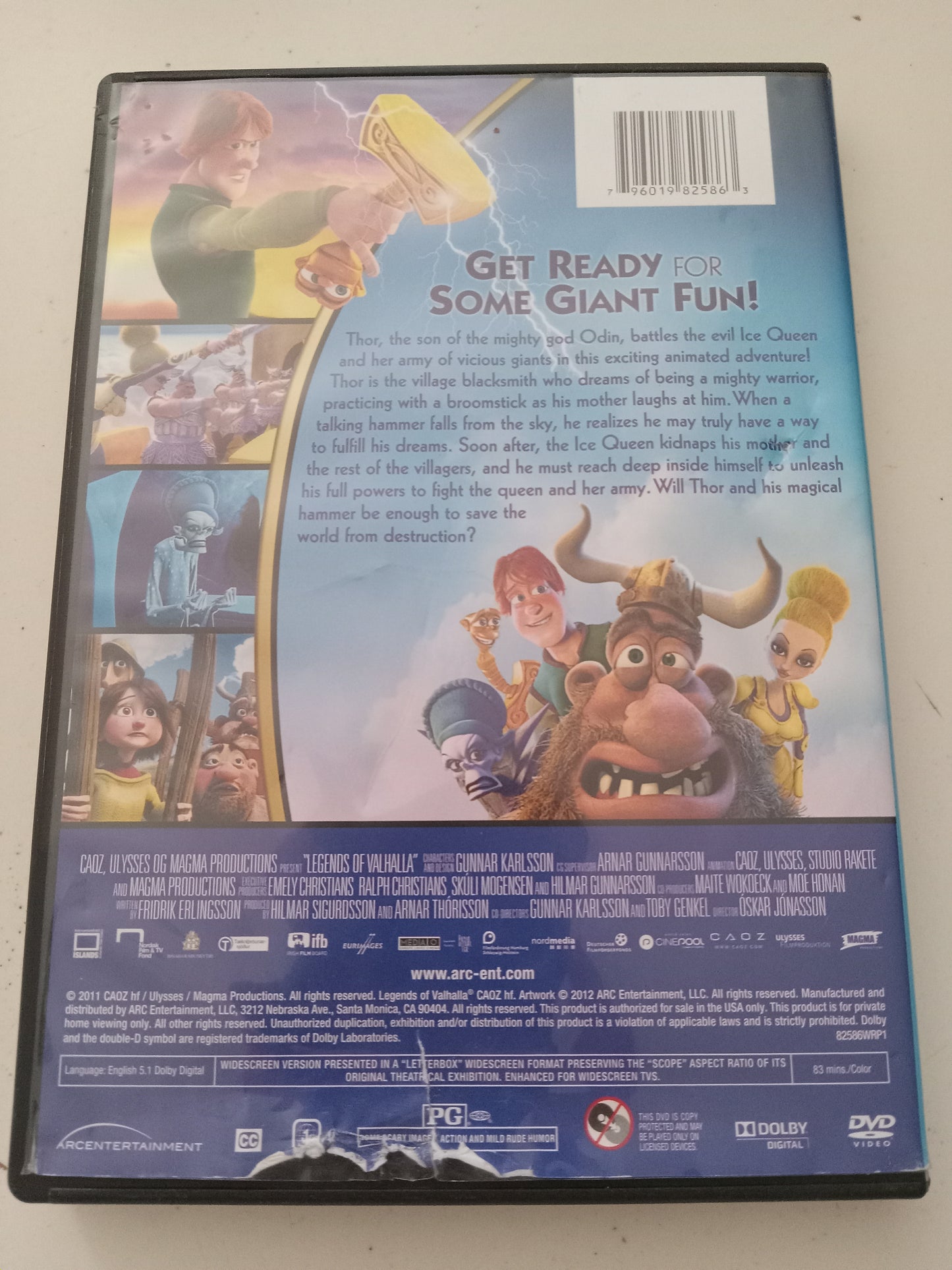 Thor, Legend Of the Magical Hammer, DVD Movie, Widescreen, Rated PG, USED