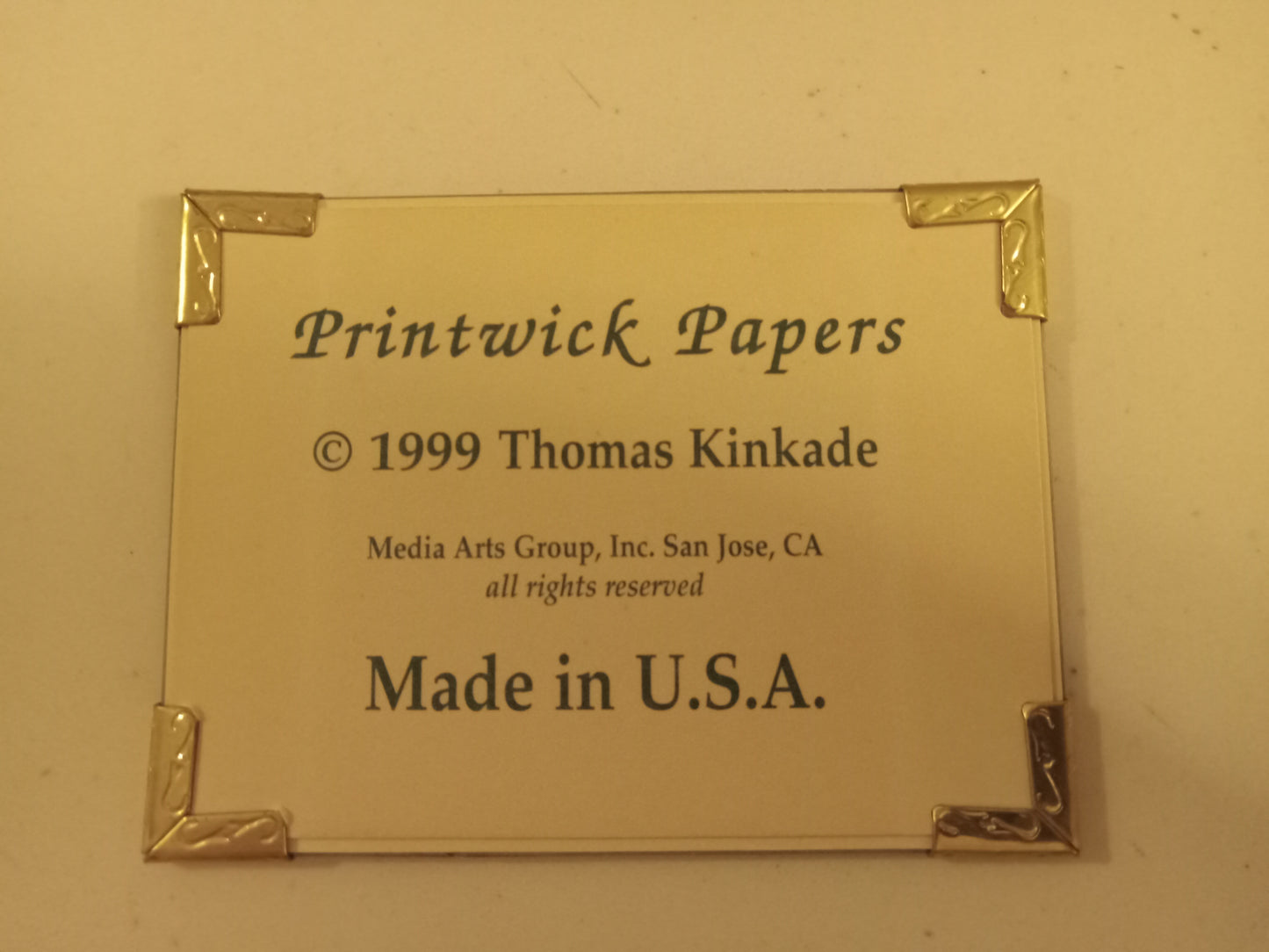 Vintage 1999 Thomas Kinkade Grandmother's Blessing Gift Picture by Printwick Papers, USED