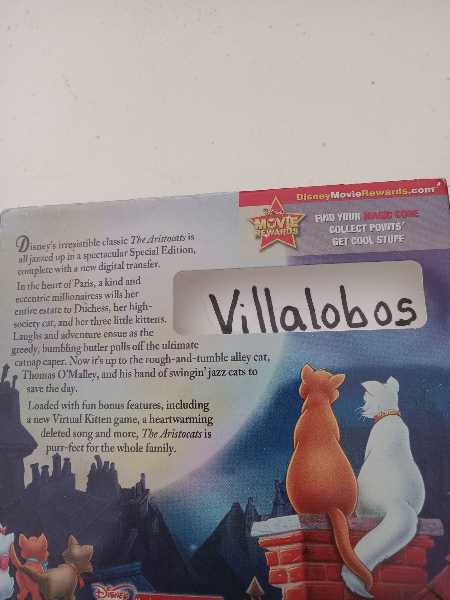 The Aristocats, Disney Animation Special Edition, DVD Movie, Widescreen, Rated G, USED