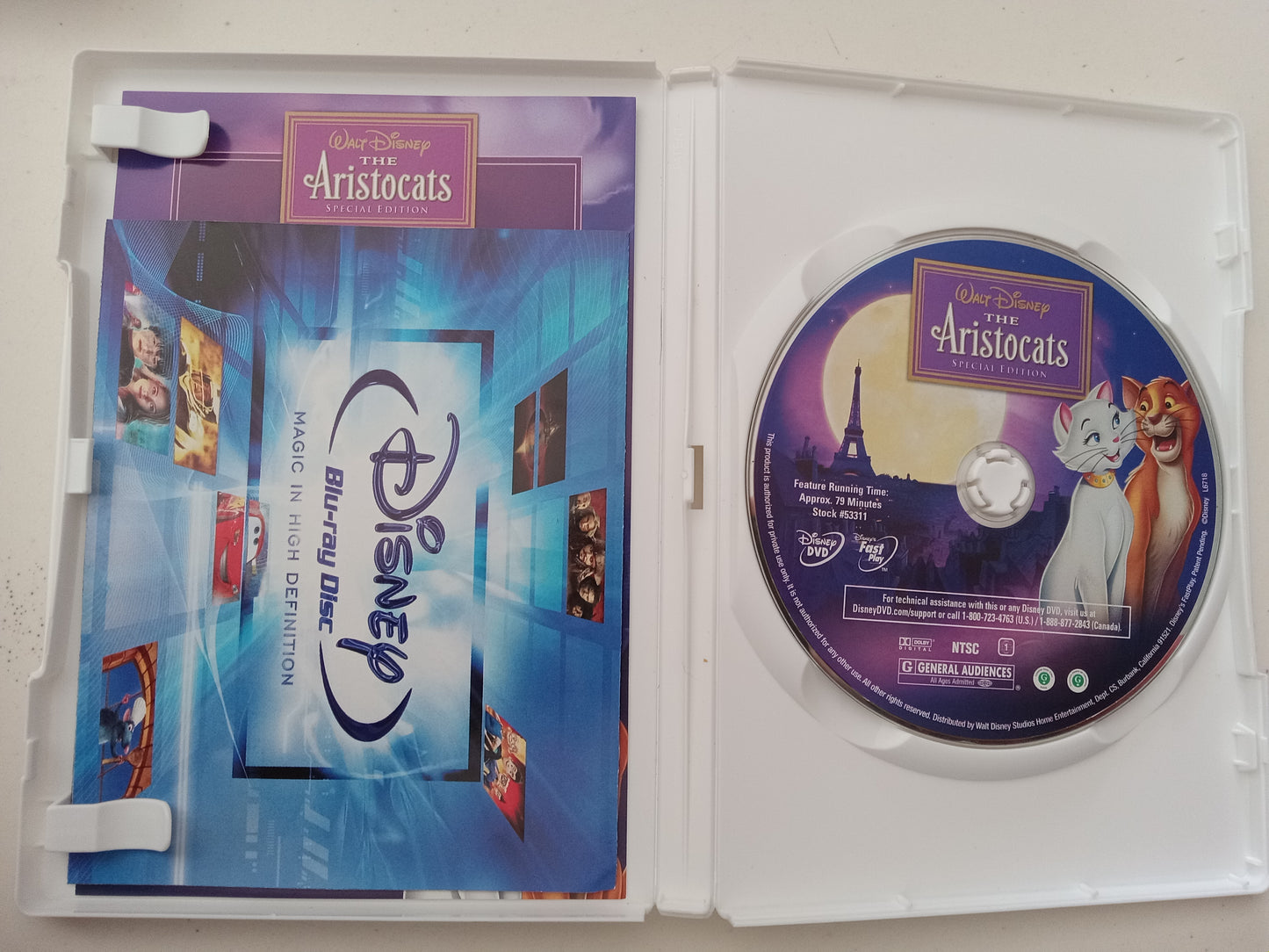 The Aristocats, Disney Animation Special Edition, DVD Movie, Widescreen, Rated G, USED
