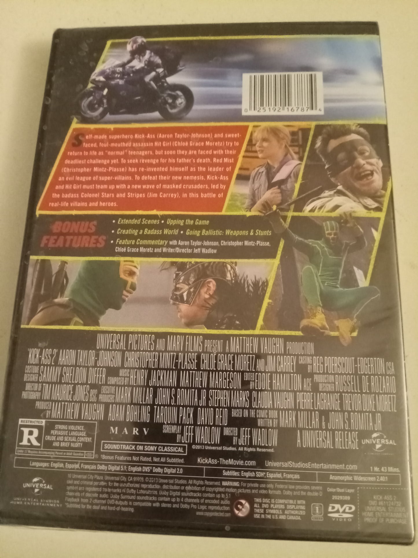 Kick Ass 2, DVD Movie, Widescreen, Rated R, NEW