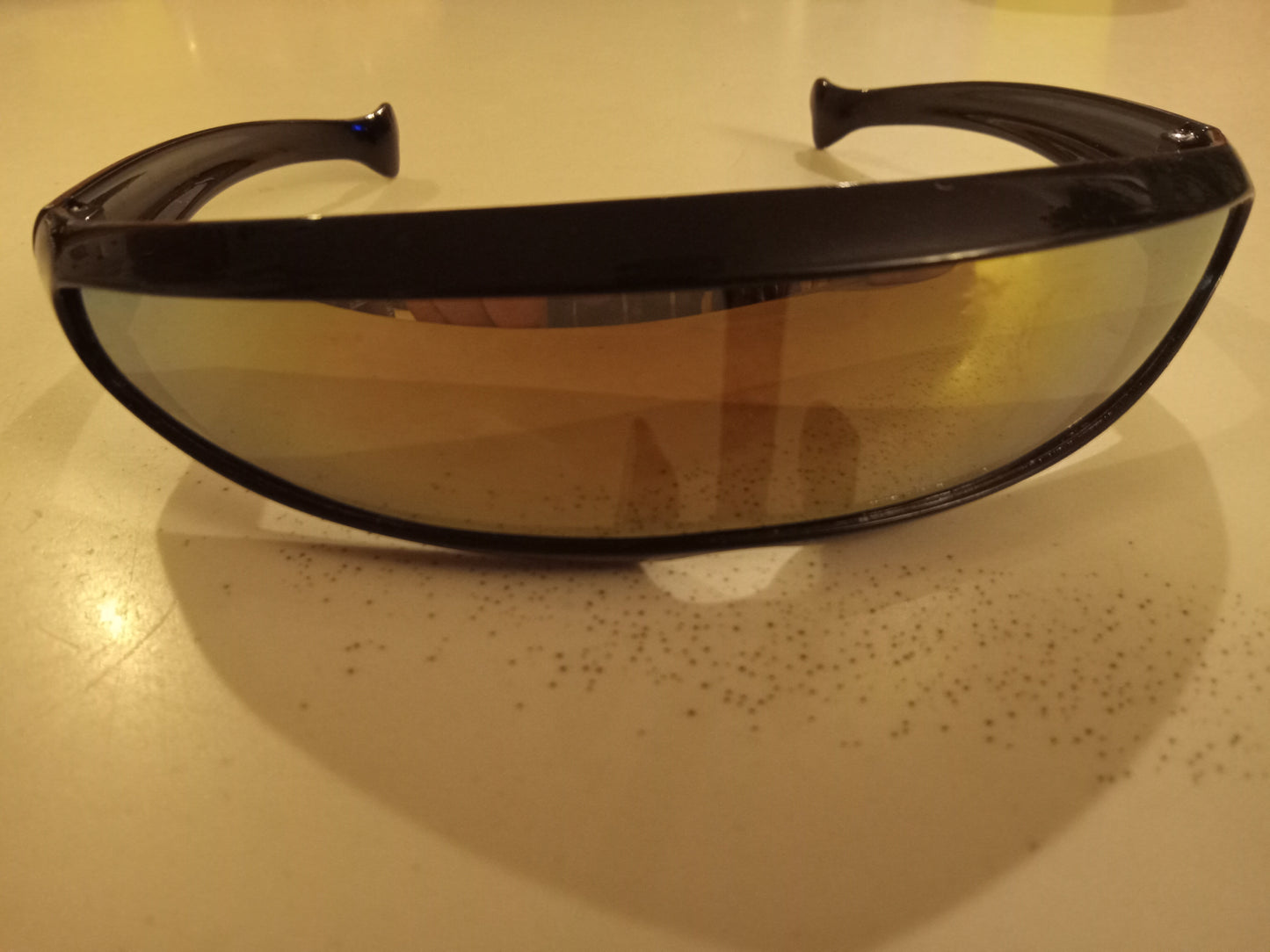 Futuristic Narrow Cyclops Visor Sunglasses Sleek Single Lens Shades, Black Frame, XMen Cyclops Cosplay Accessory, USED