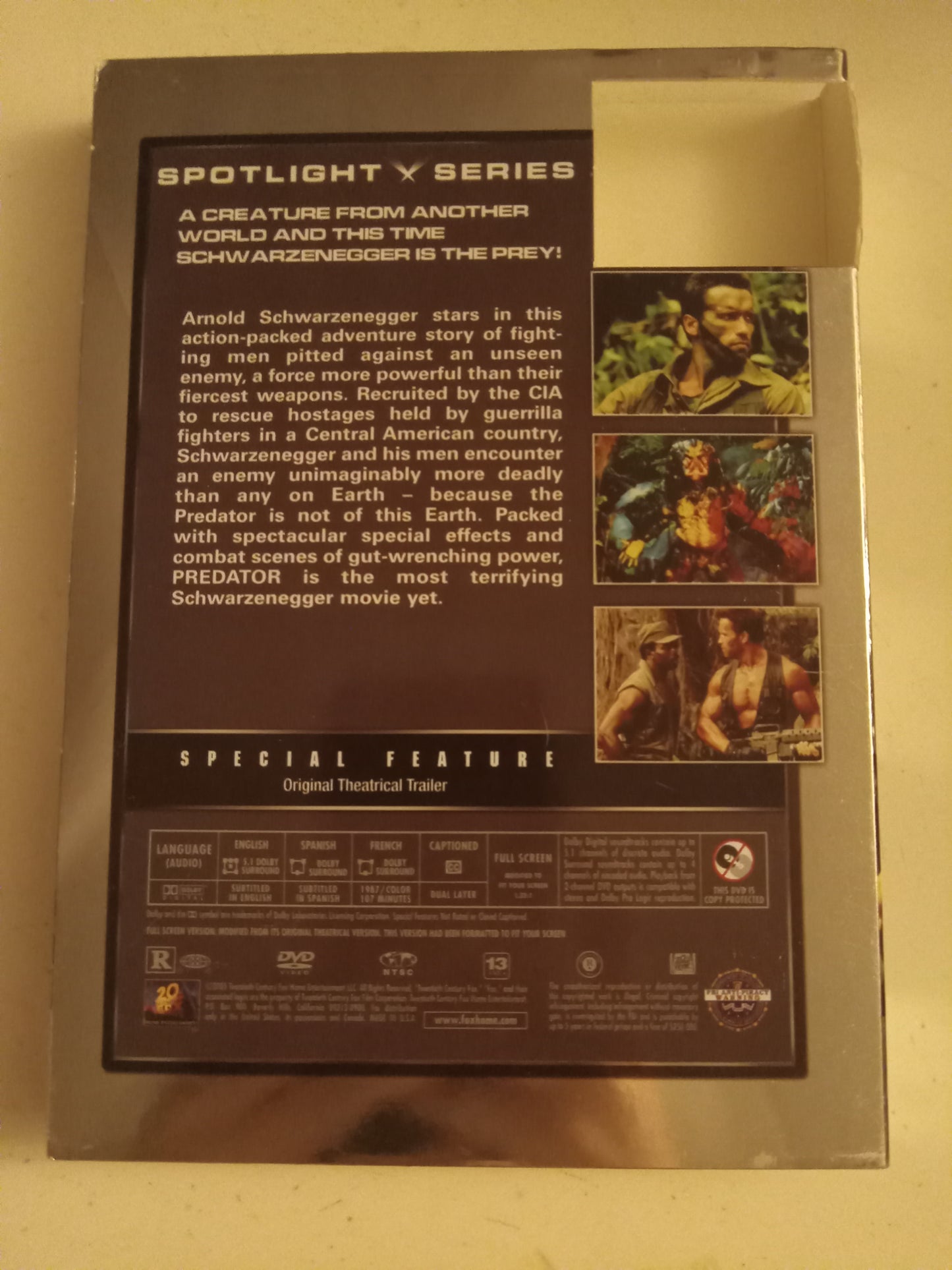 Predator DVD Movie, Widescreen/Fullscreen, Rated R, USED