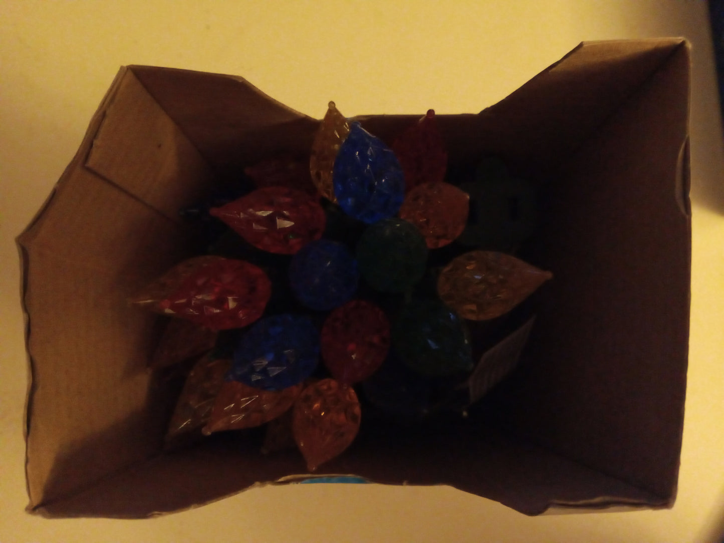 Christmas Lights, 50/60 LED Teardrop C6 Lights, Multi-color/Blue, Green Wire, Holiday Time, NEW