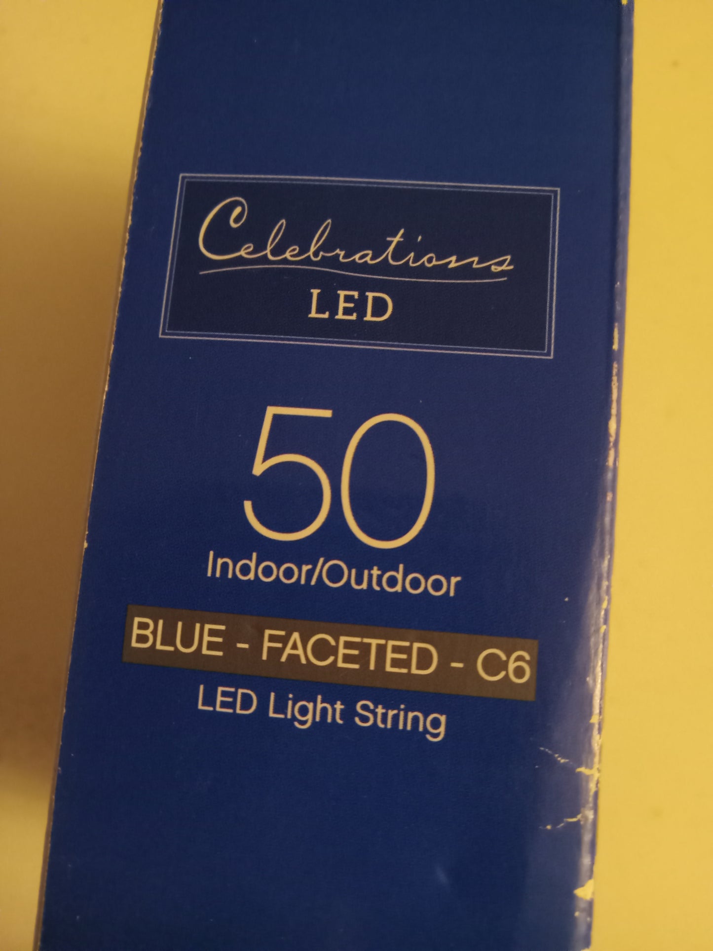Christmas Lights, 50/60 LED Teardrop C6 Lights, Multi-color/Blue, Green Wire, Holiday Time, NEW