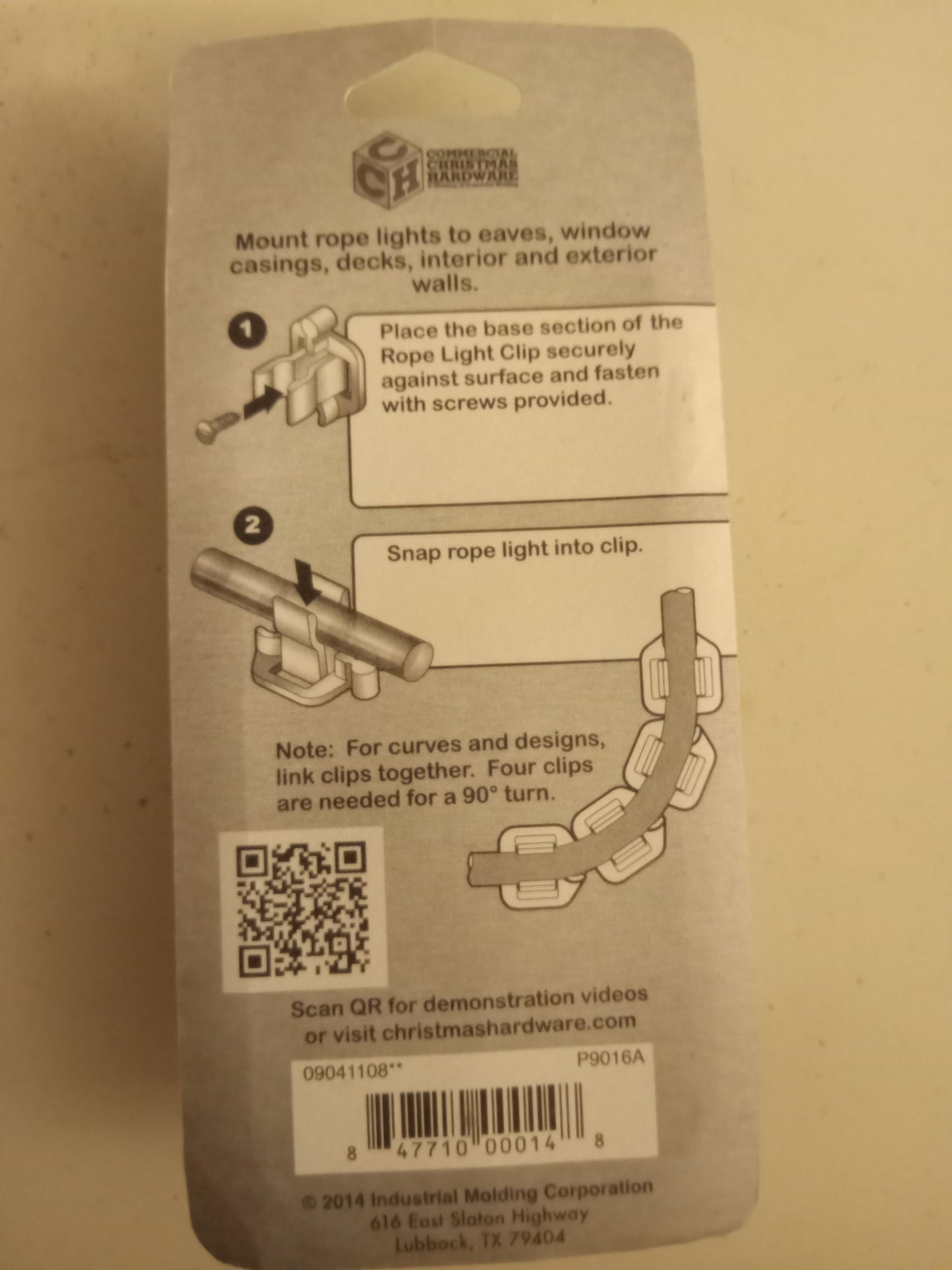 Rope Light Clips, 12 Count Clear Commercial Christmas Decor Hardware, NEW