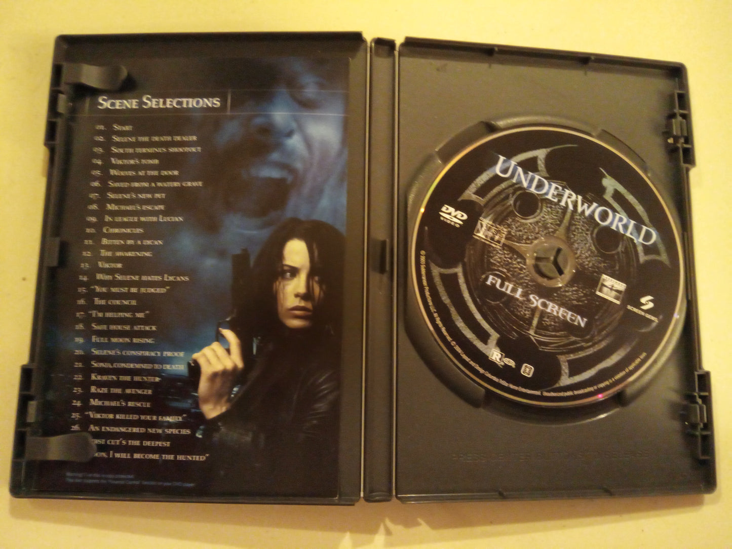 Underworld, DVD Movie, Kate Beckinsale, Fullscreen/Widescreen, Special Ed. Rated R, USED