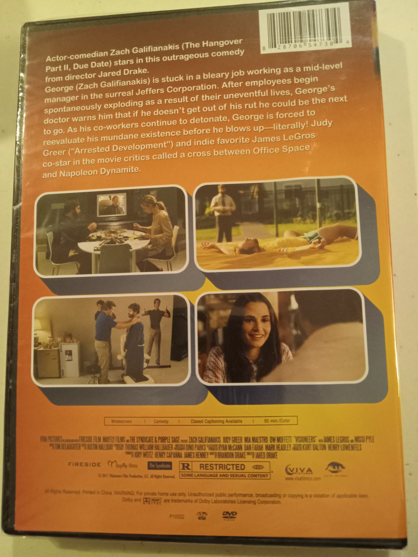 Visioneers, DVD Movie, Zach Galifianakis, Widescreen, Rated R, NEW