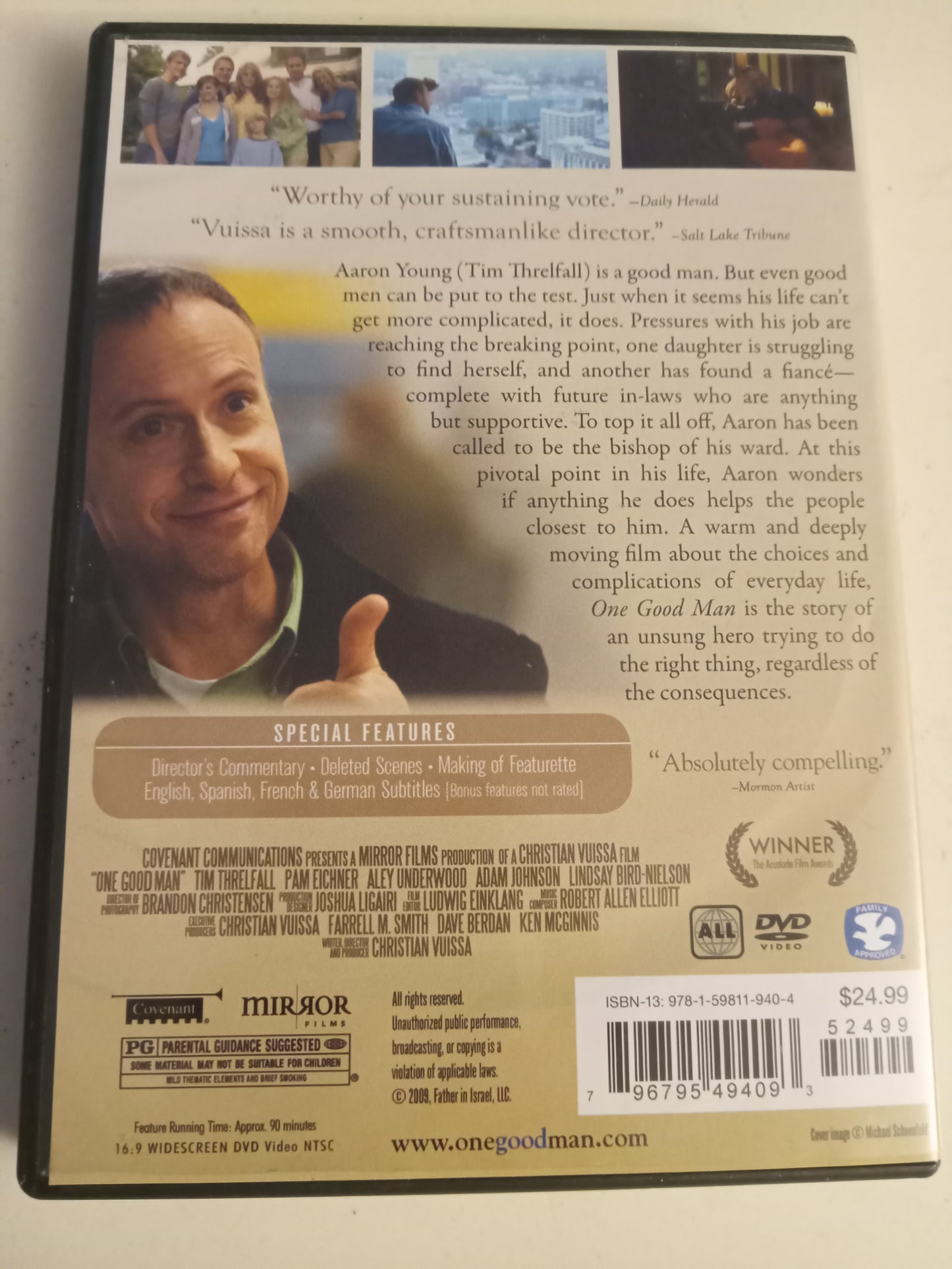 One Good Man, DVD Movie, Tim Threlfall LDS Church, Mormons, Widescreen, Rated PG, USED