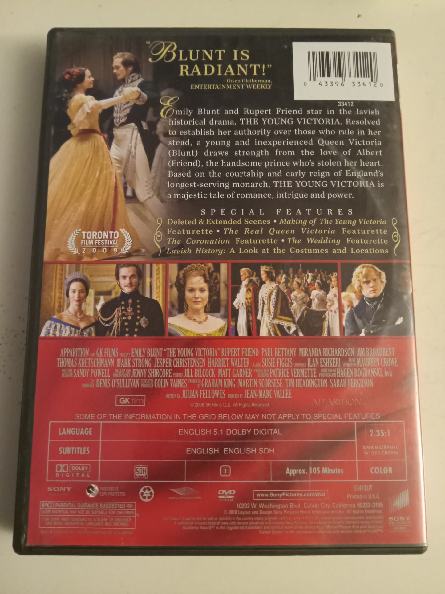 The Young Victoria, DVD Movie, Widescreen, Rated PG, USED