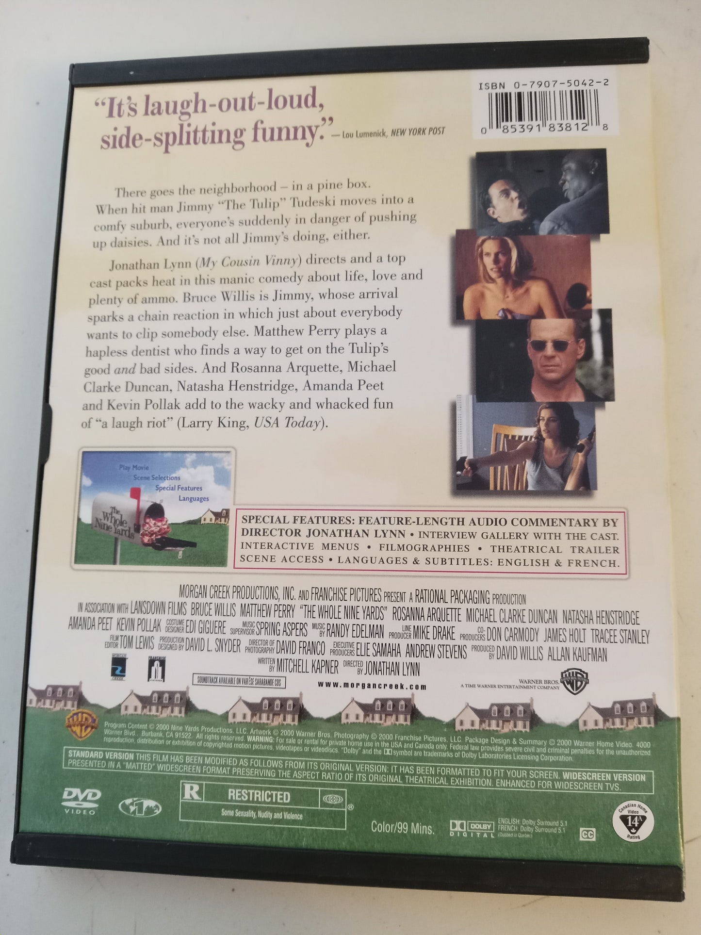 The Whole Nine Yards, 9, DVD Movie, Bruce Willis Widescreen, Rated R, USED