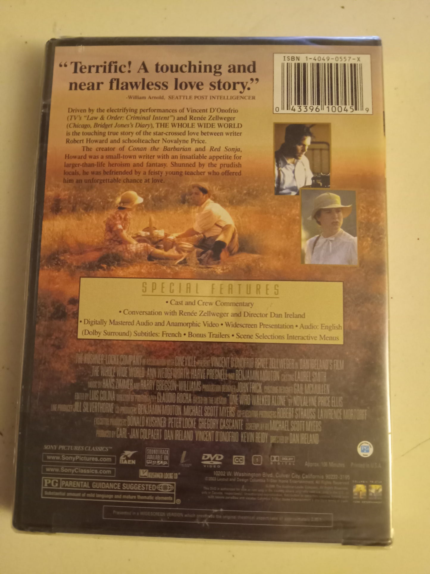 The Whole Wide World, DVD Movie, Widescreen, Rated PG, NEW