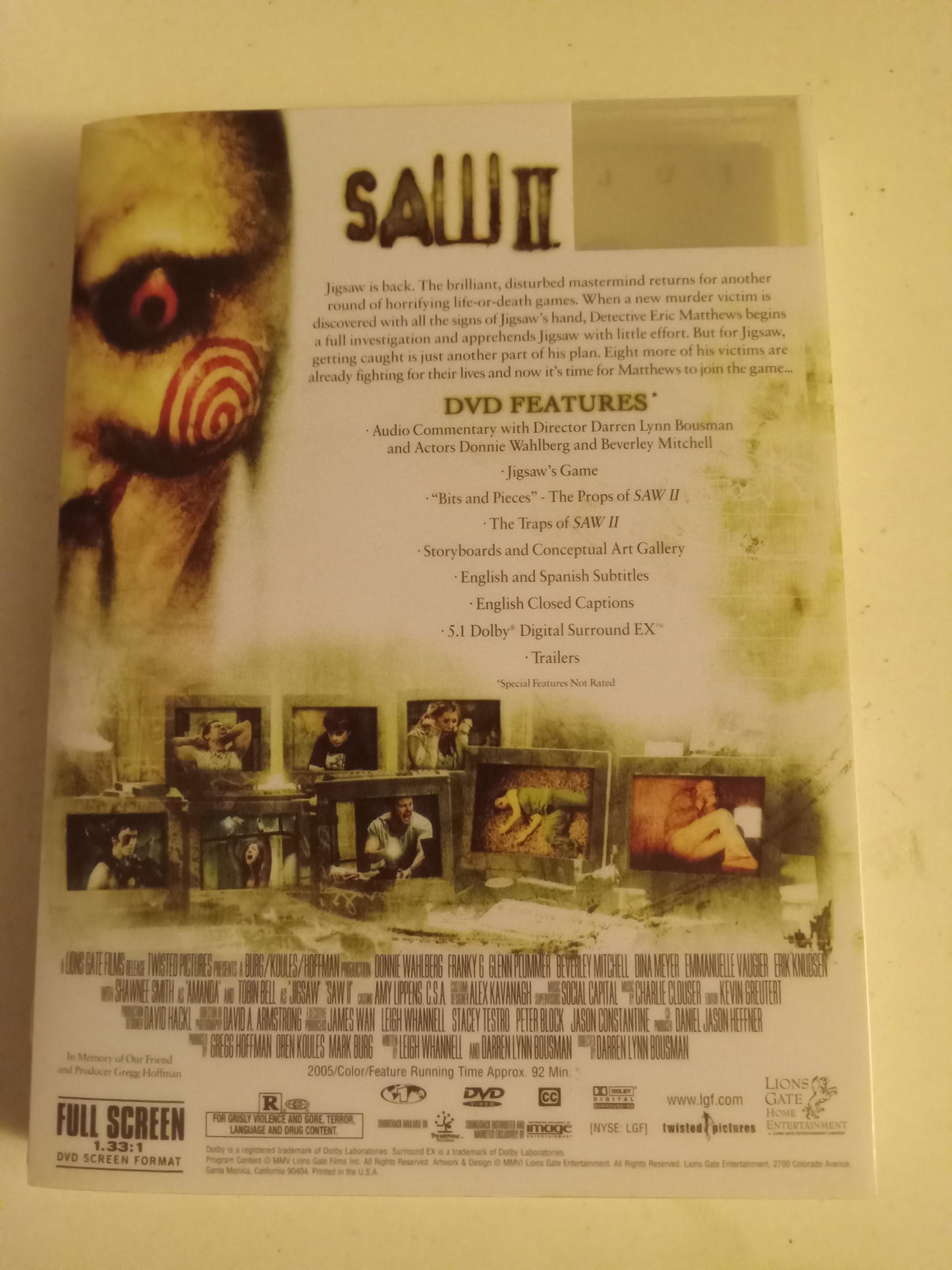 Saw II (2), DVD Movie, 2006 Fullscreen, Rated R, USED