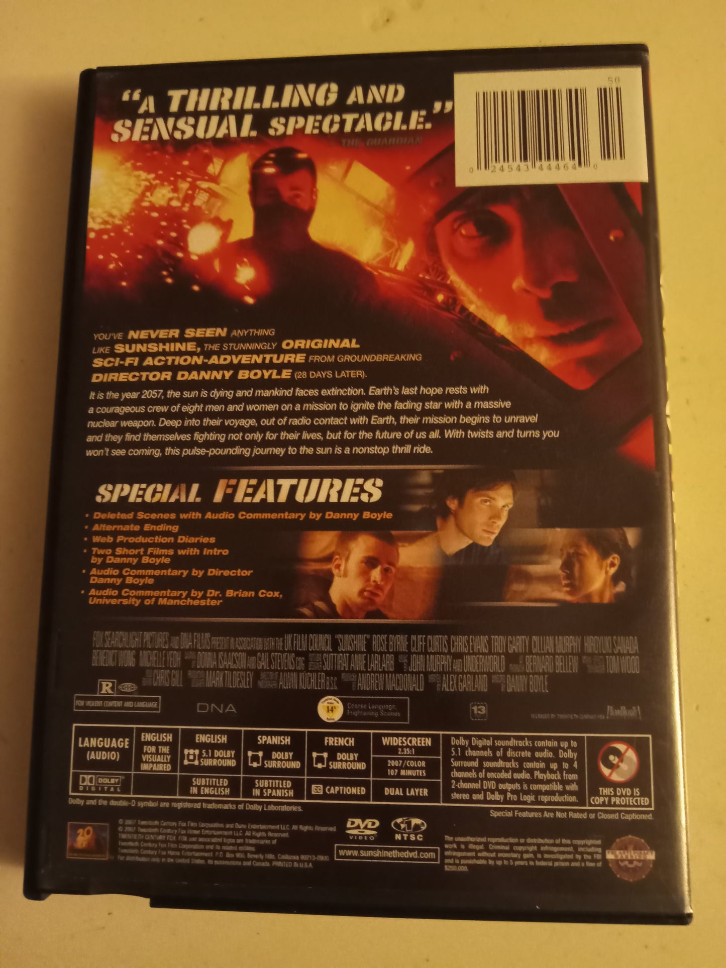 Sunshine, DVD Movie, Widescreen, Rated R, USED