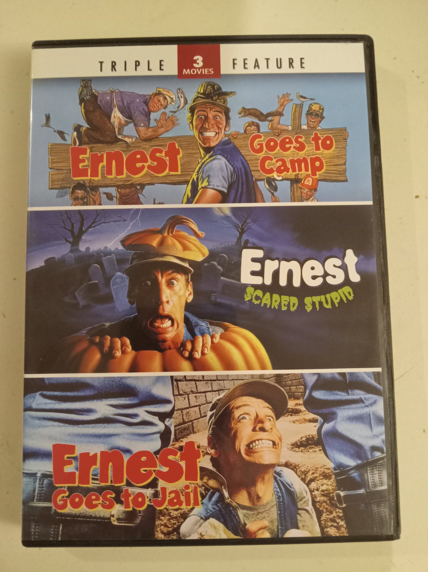 Ernest Goes To Camp, Scared Stupid, And Goes To Jail, 3 DVD Movies, Rated PG, USED