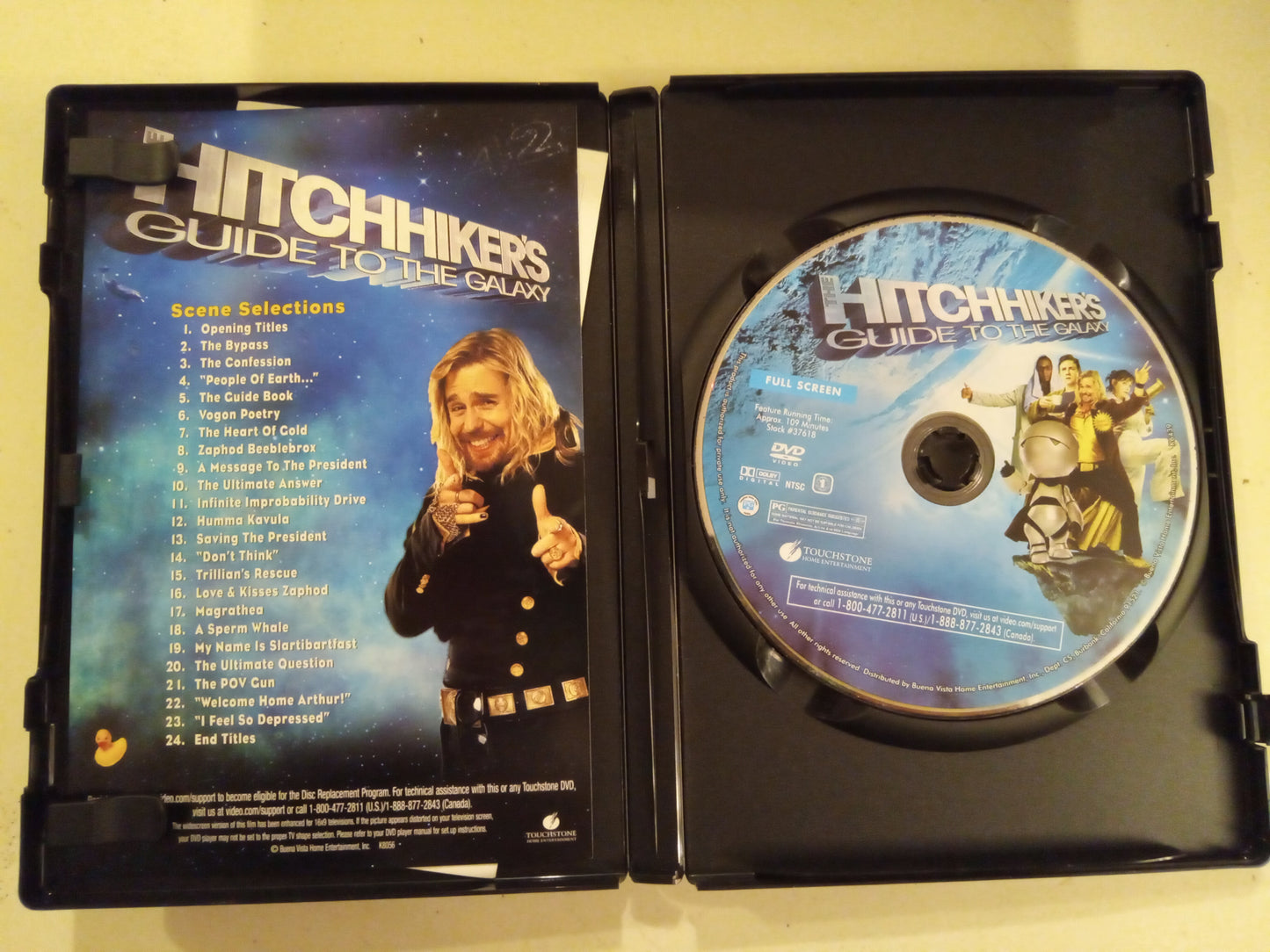 The Hitchhiker's Guide To The Galaxy, DVD Movie, Widescreen/Fullscreen, Rated PG, USED