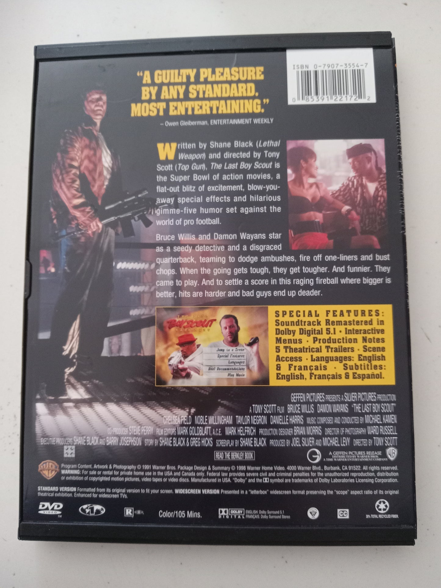 The Last Boy Scout The Goal Is To Survive, DVD Movie, Bruce Willis Widescreen, Rated R, BoyScout USED