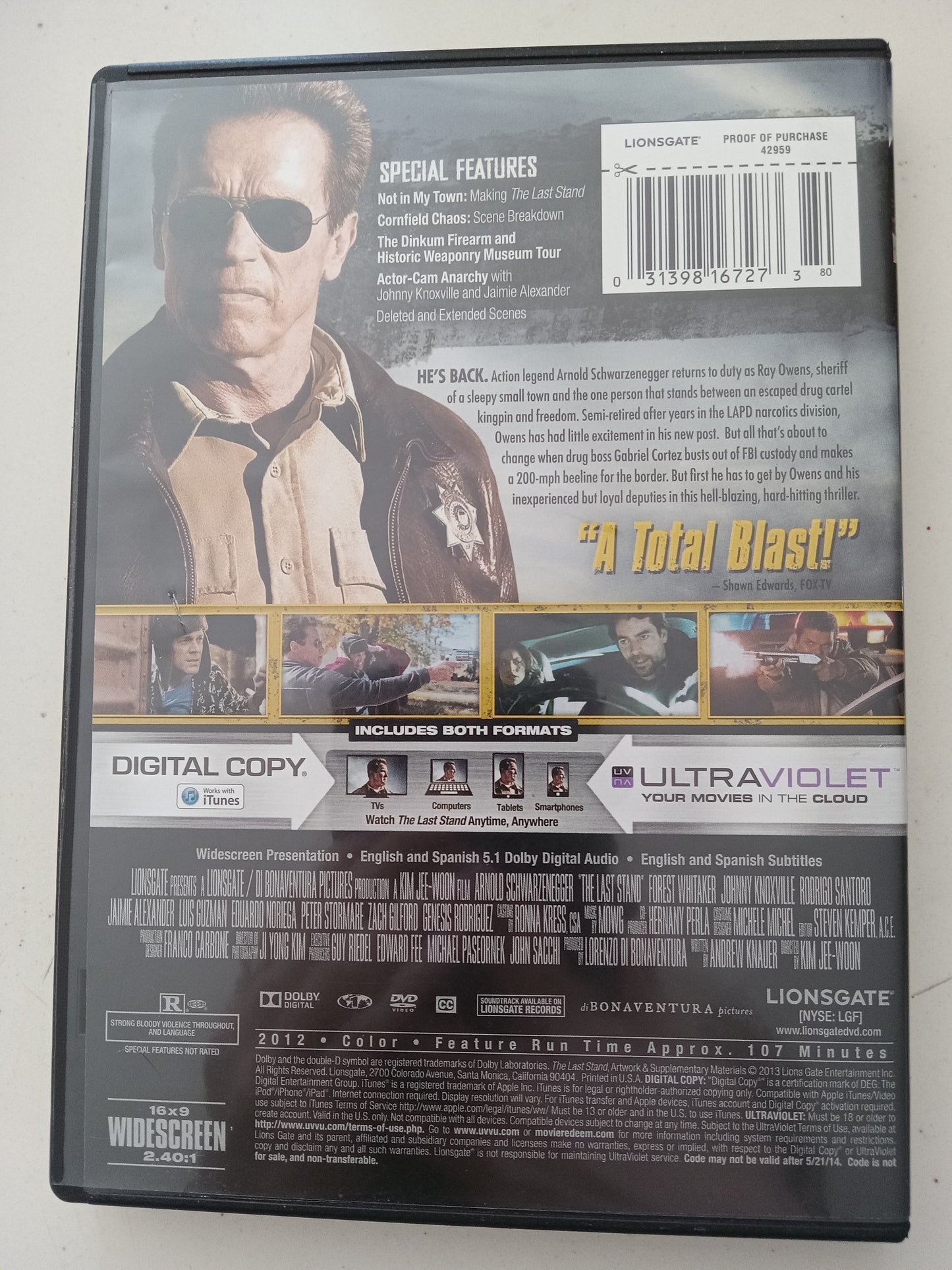 The Last Stand, DVD Movie, Arnold Schwarzenegger Widescreen, Rated R, USED