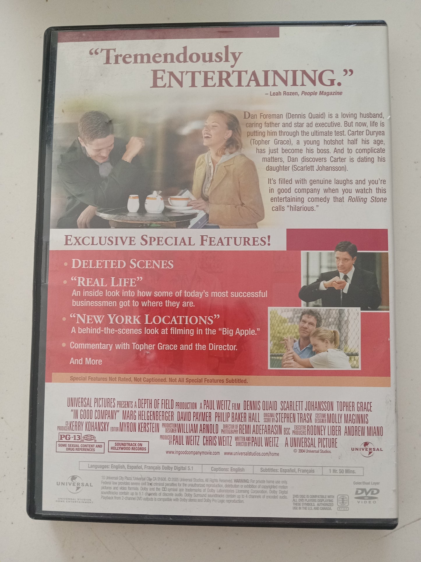 In Good Company, DVD Movie, Dennis Quaid Widescreen, Rated PG-13, USED