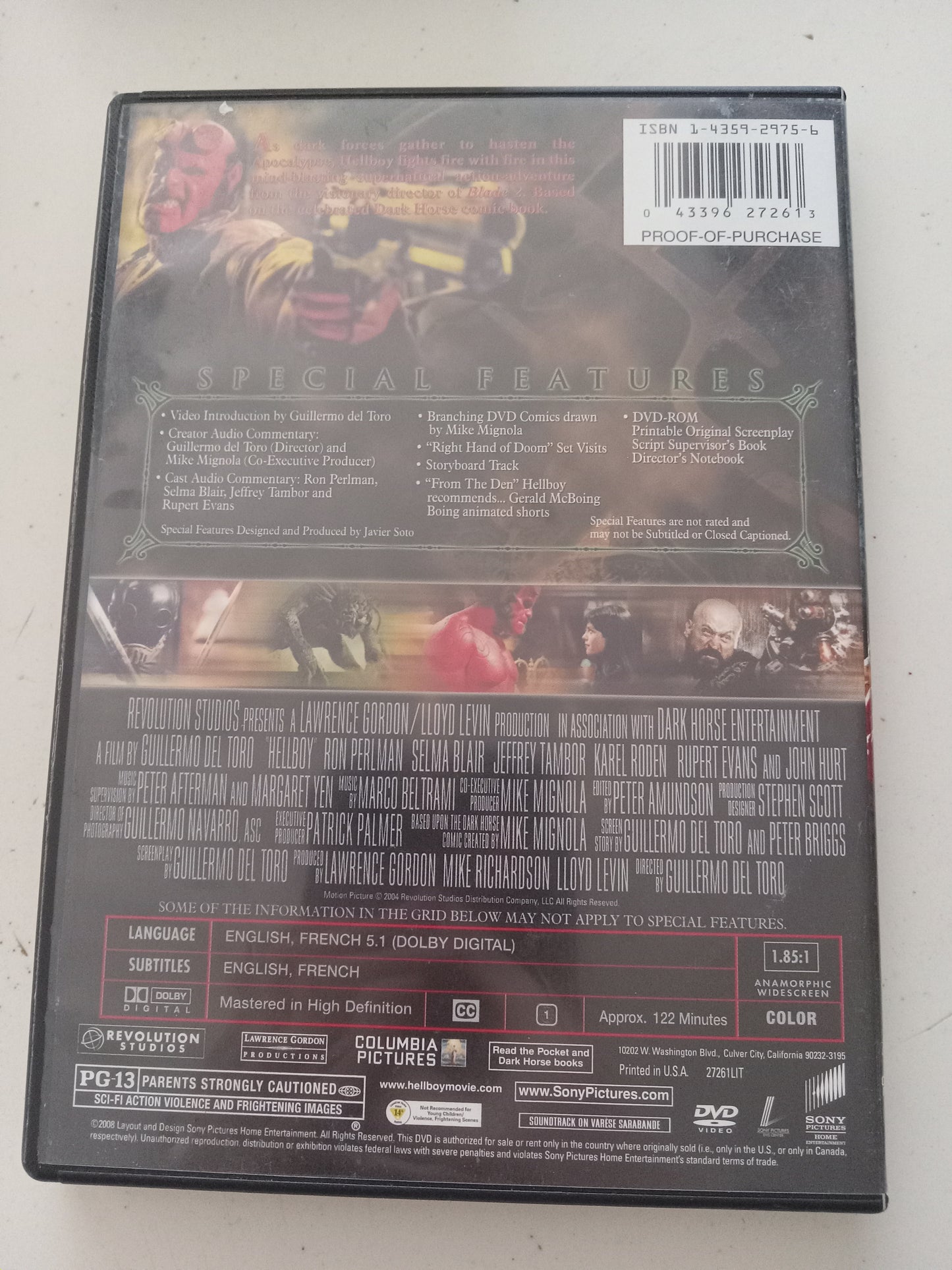 Hell Boy, (1) DVD Movie, Ron Perlman Widescreen, Rated PG-13, USED