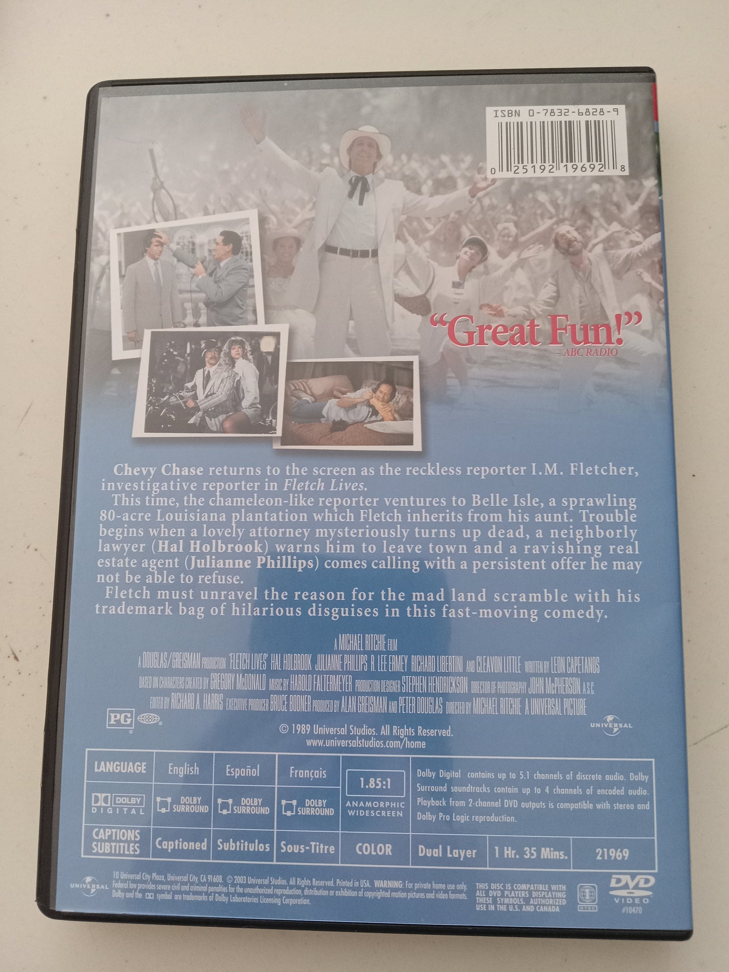 Fletch Lives, DVD Movie, Chevy Chase Widescreen, Rated PG, USED