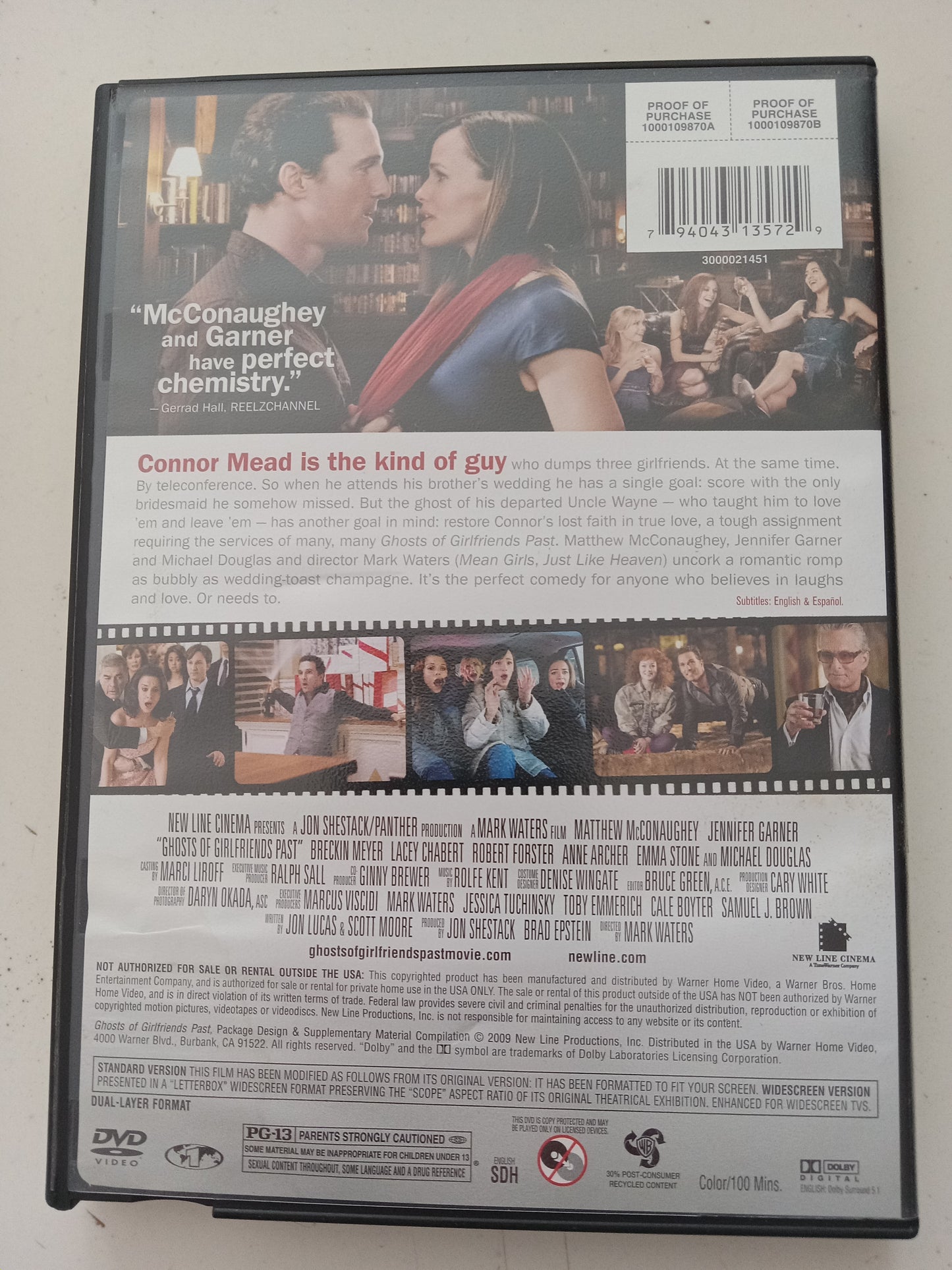 Ghosts Of Girlfriends Past, DVD Movie, Fullscreen/Widescreen, Rated PG-13, USED