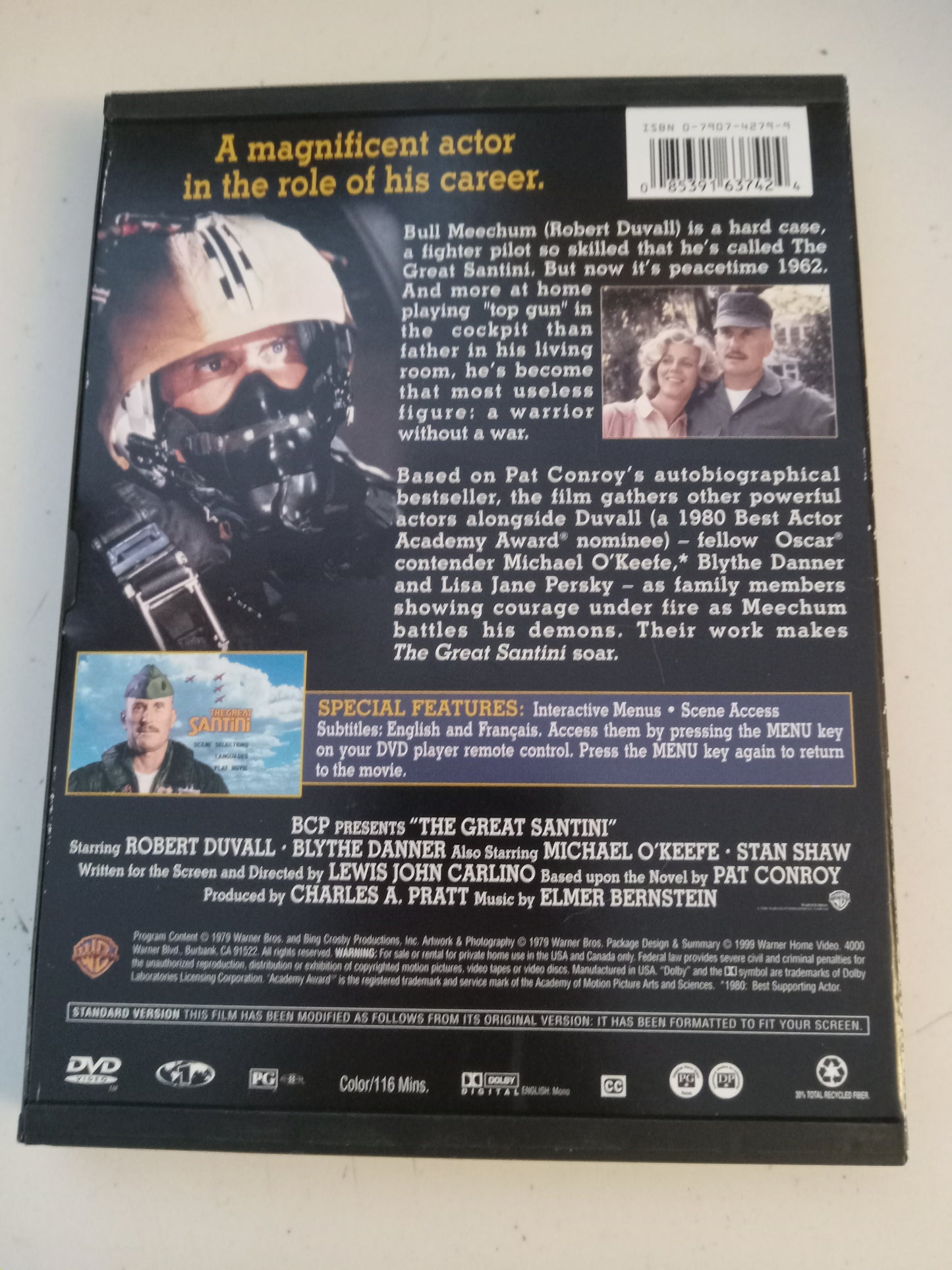 The Great Santini, DVD Movie, Robert Duvall Widescreen, Rated PG, USED