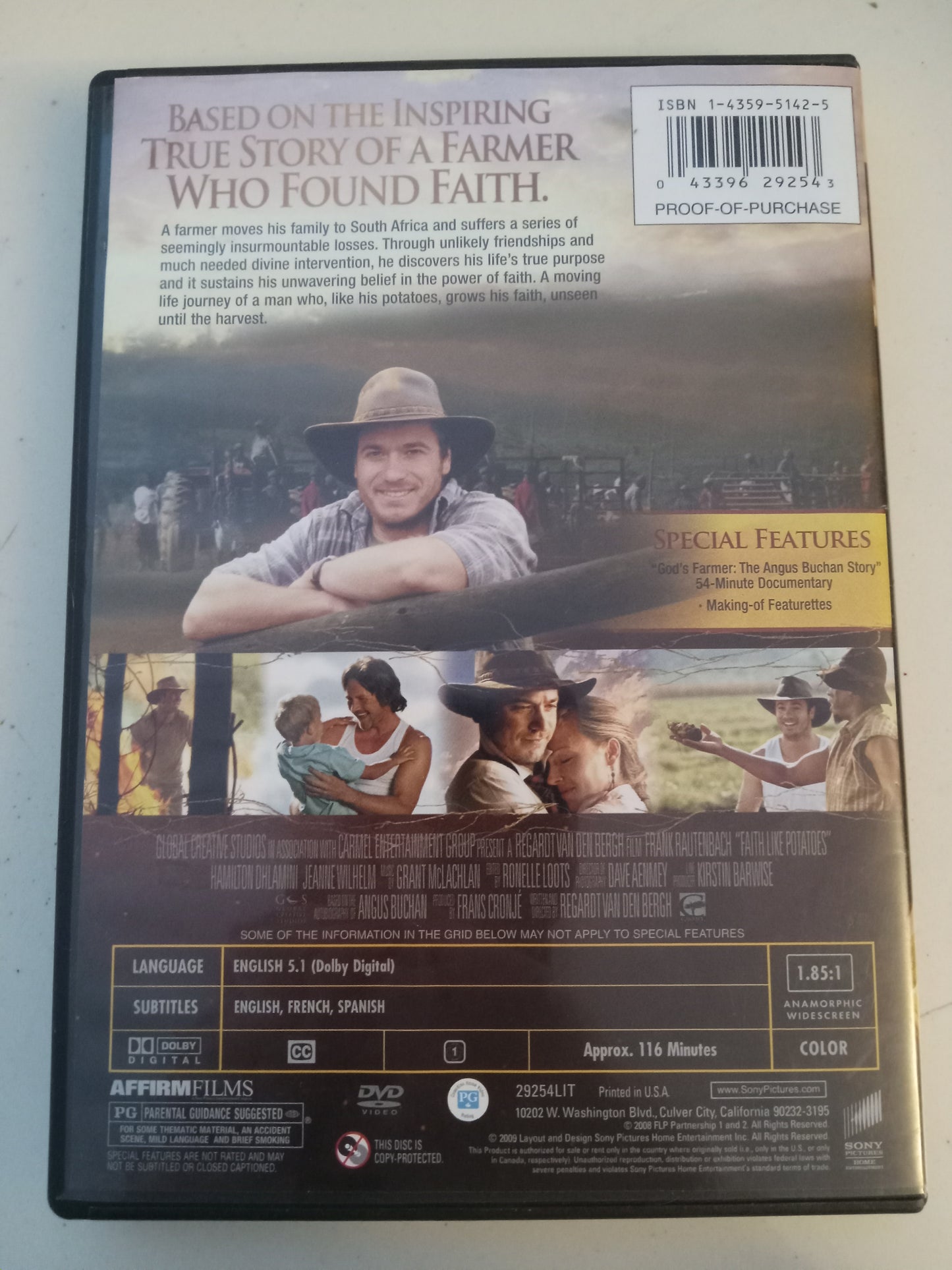 Faith Like Potatoes, DVD Movie, Widescreen, Rated PG, USED