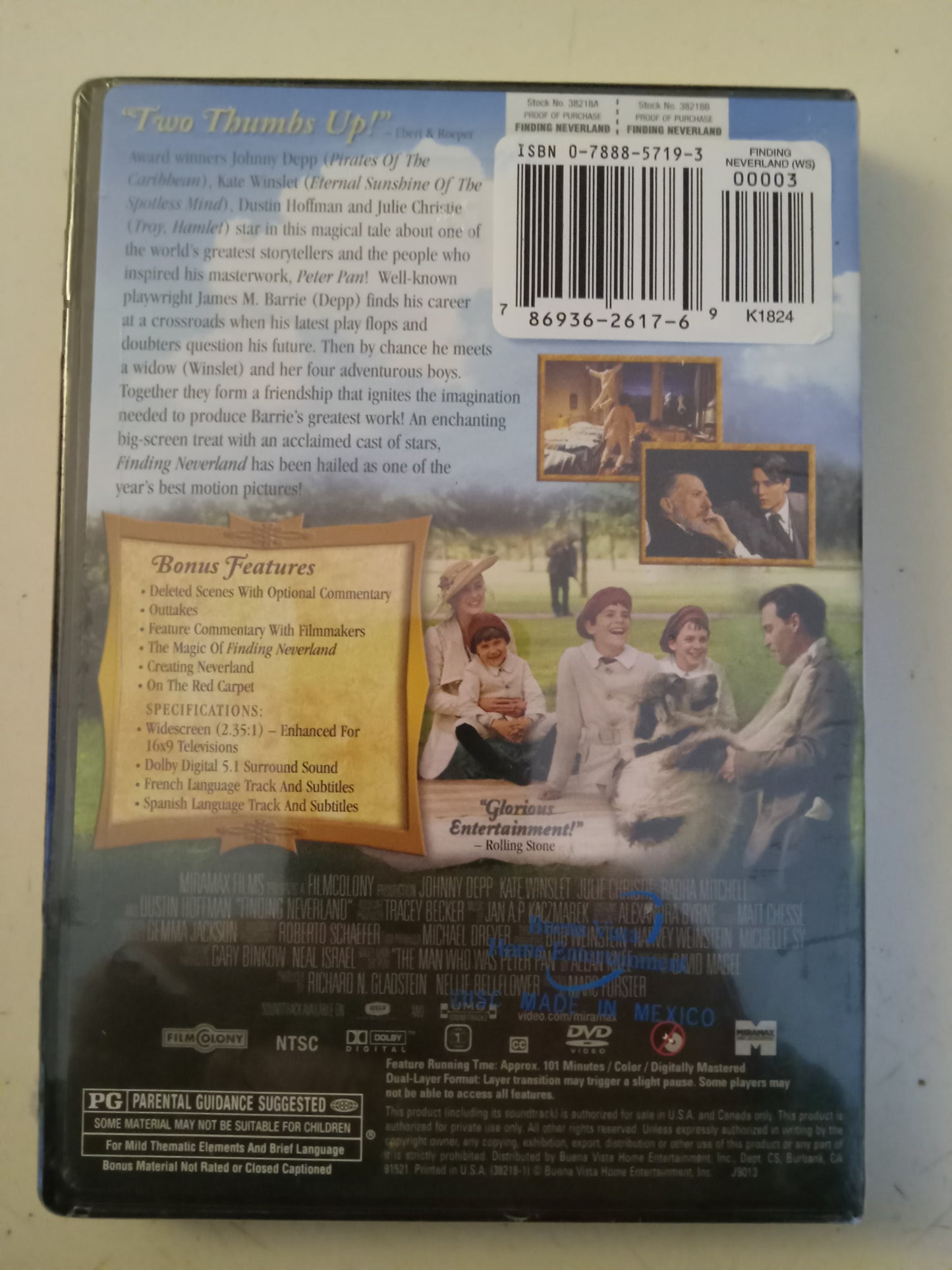 Finding Neverland, DVD Movie, Johnny Depp Fullscreen/Widescreen, Rated PG, NEW/USED