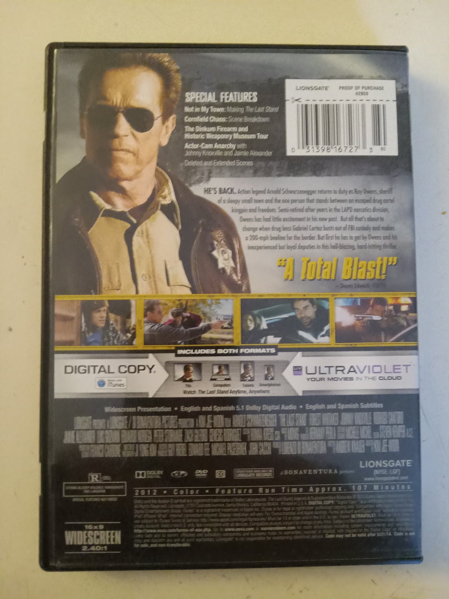 The Last Stand, DVD Movie, Arnold Schwarzenegger Widescreen, Rated R, USED