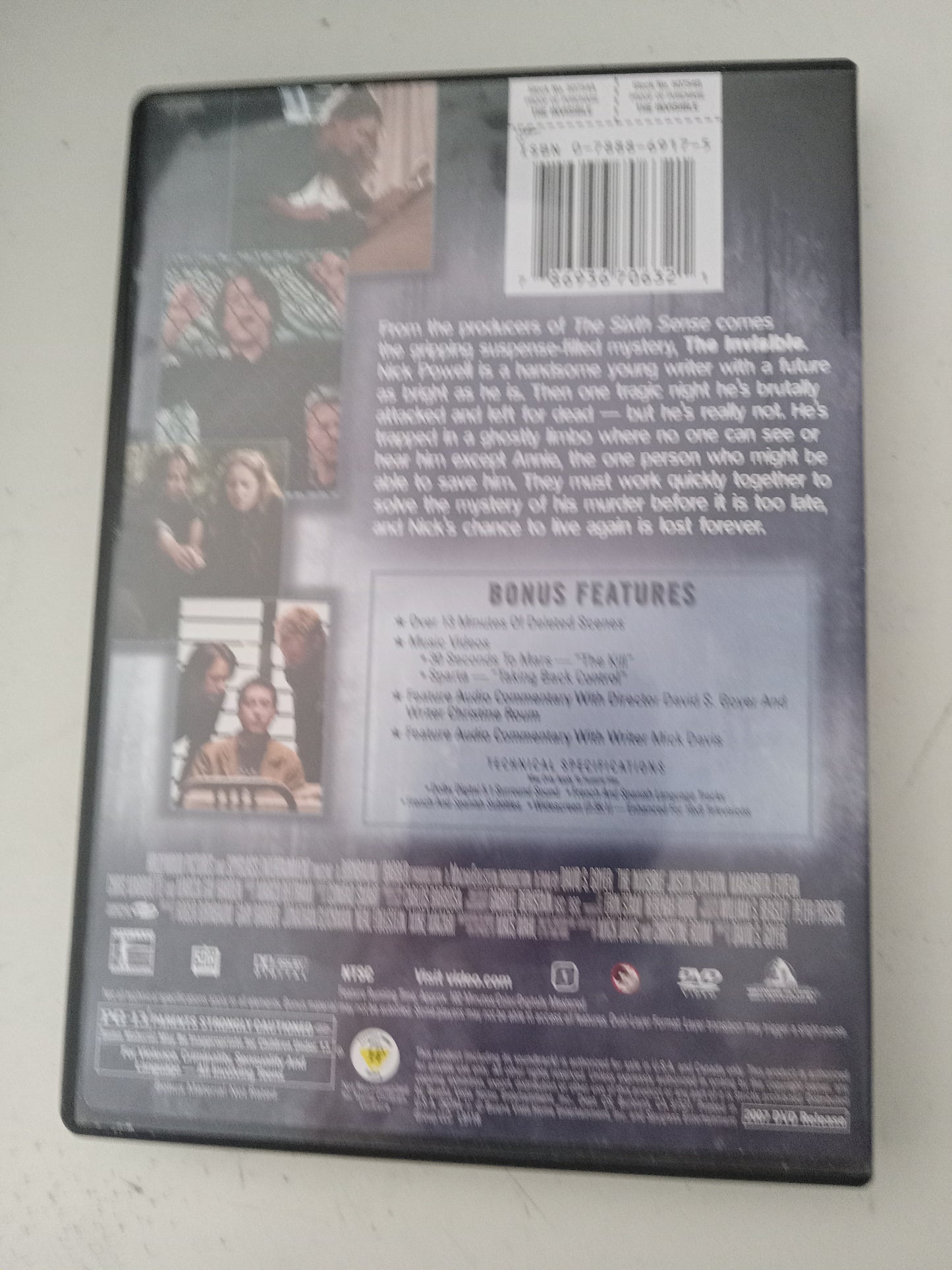 The Invisible, DVD Movie, Justin Chatwin Widescreen, Rated PG-13, USED
