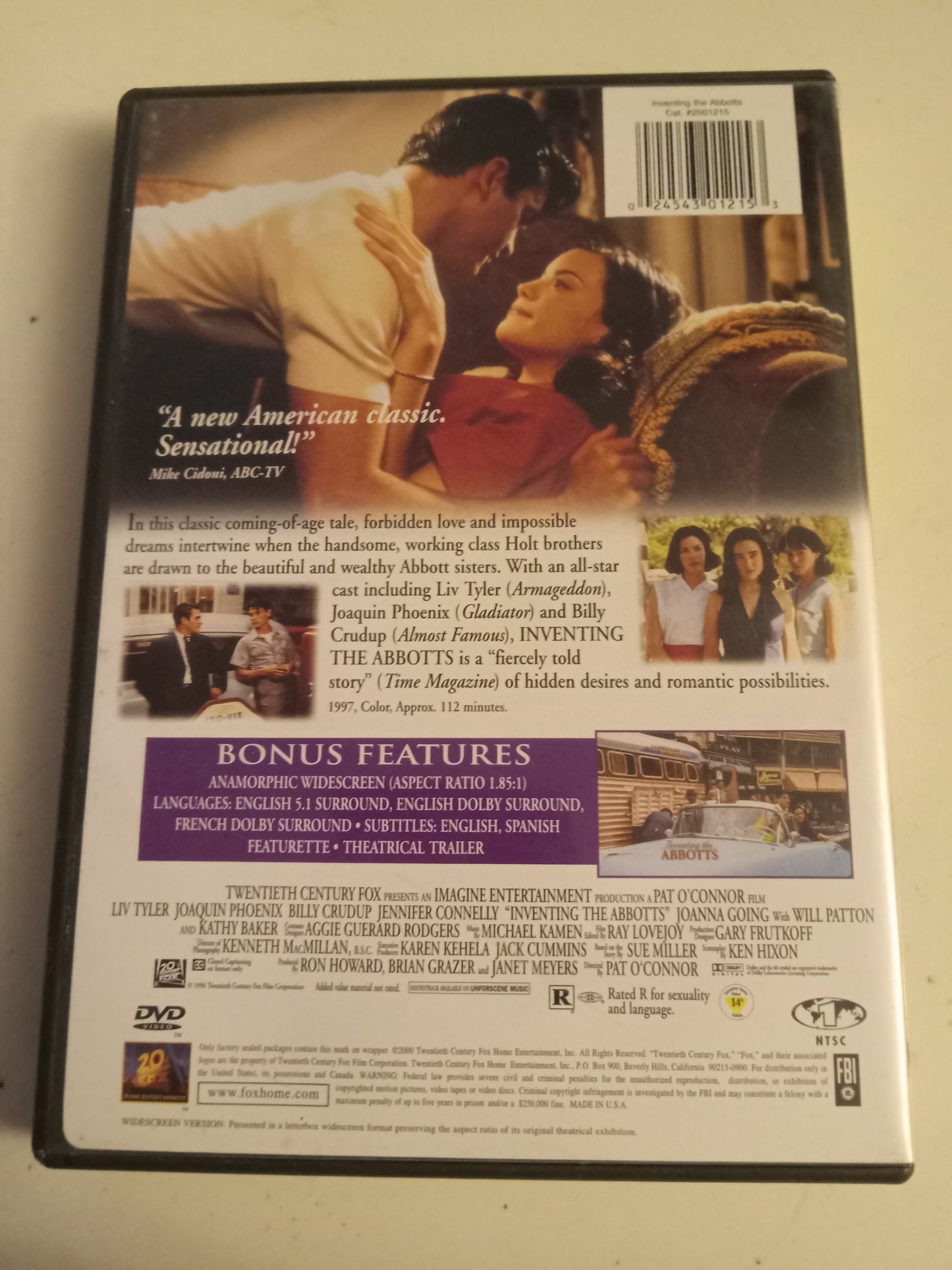 Inventing The Abbotts, DVD Movie, Liv Tyler Widescreen, Rated R, USED