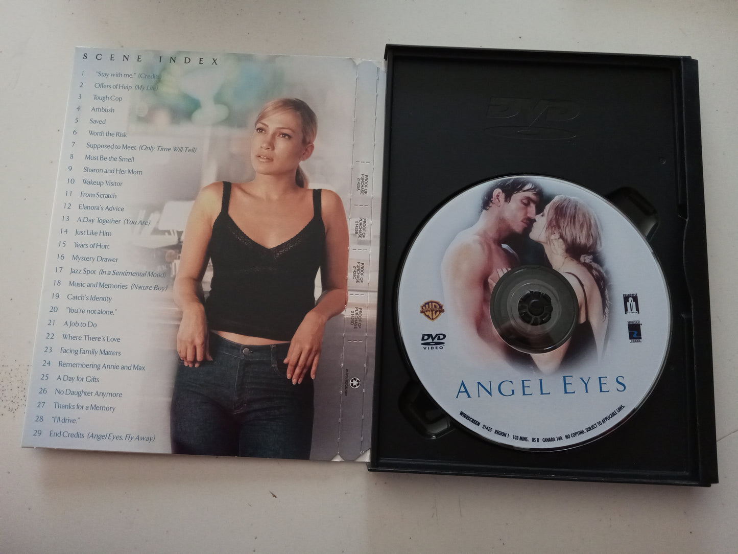 Angel Eyes, DVD Movie, Jennifer Lopez Widescreen, Rated R, USED