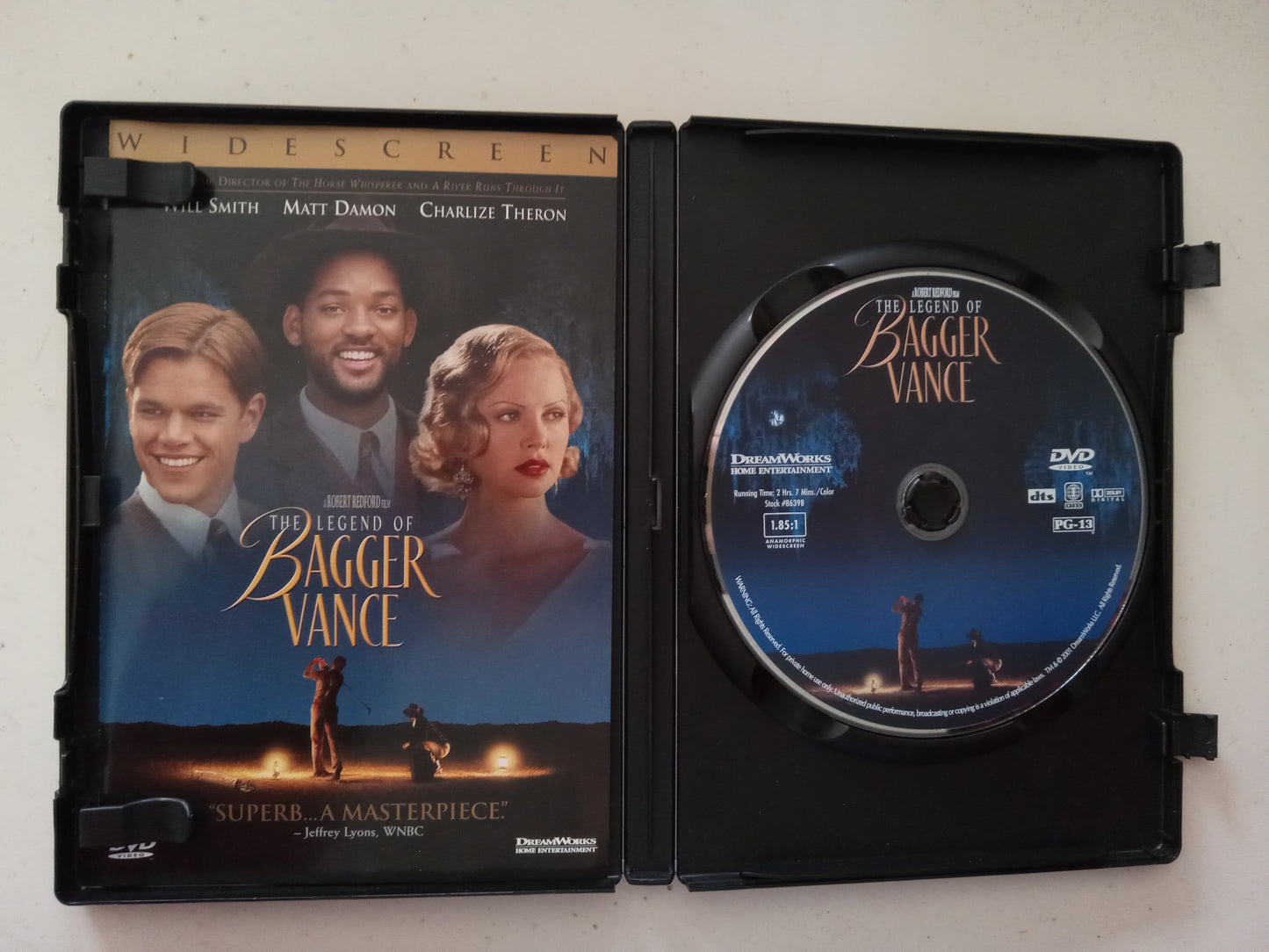 The Legend of Bagger Vance, DVD Movie, Will Smith Widescreen, Rated PG-13, USED