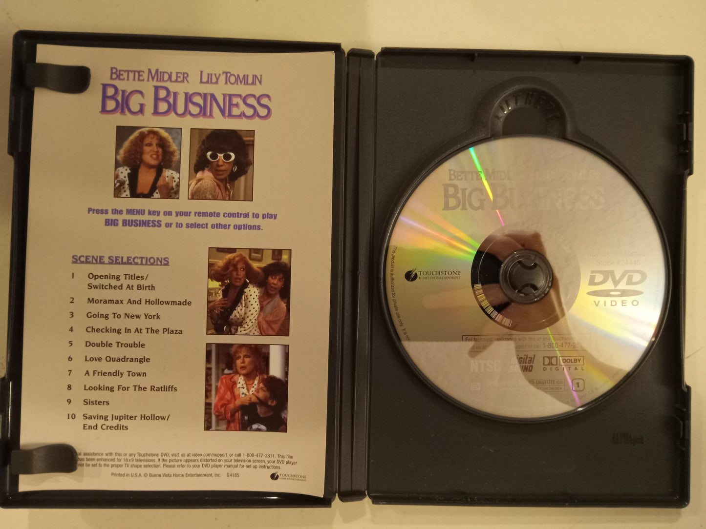 Big Business, DVD Movie, Bette Midler Widescreen, Rated PG, USED