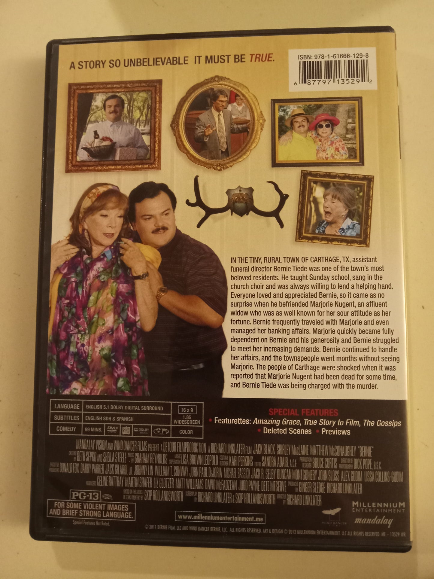 Bernie, DVD Movie, Jack Black Widescreen, Rated PG-13, USED