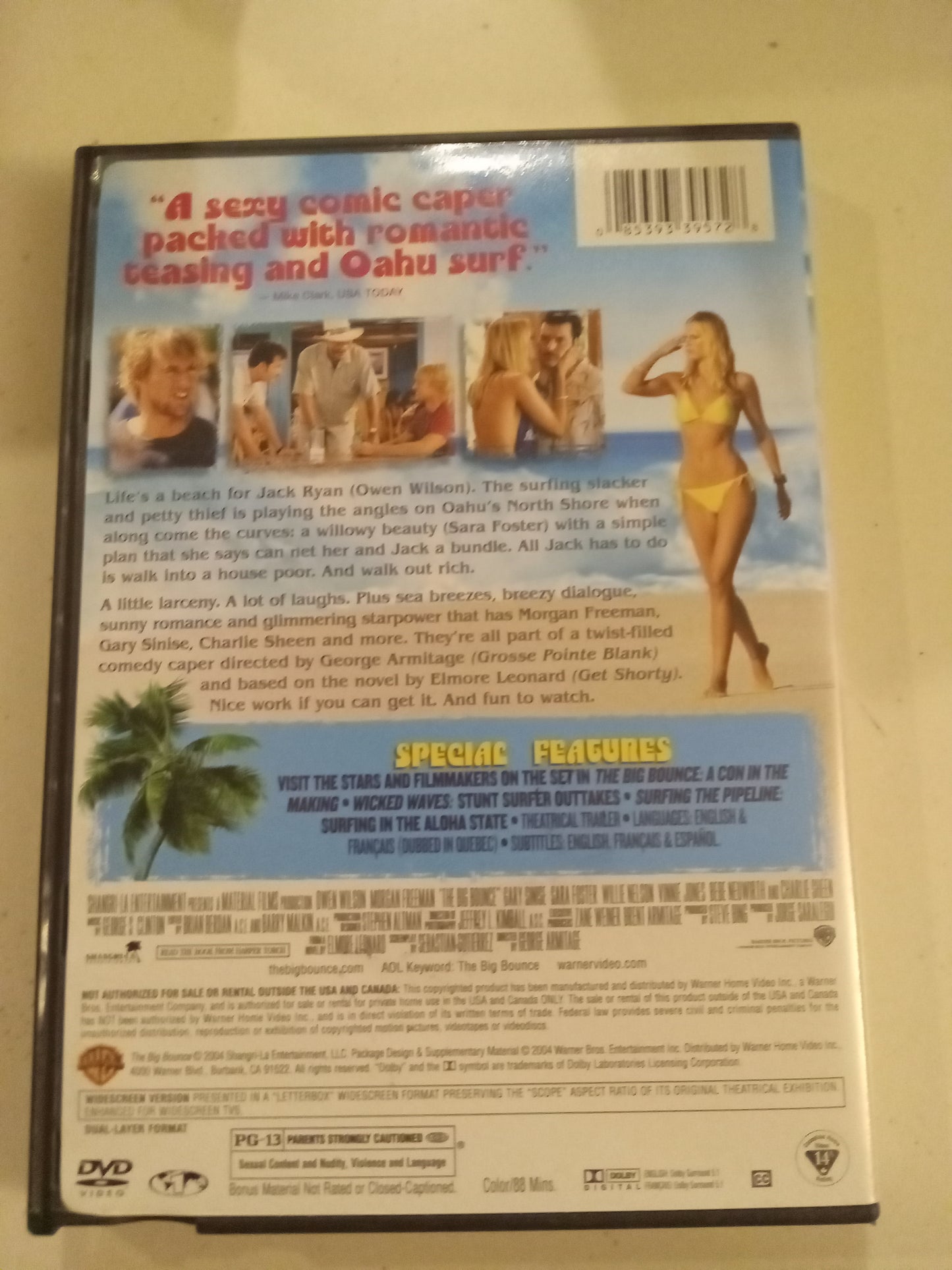 The Big Bounce, DVD Movie, Owen Wilson Widescreen, Rated PG-13, USED