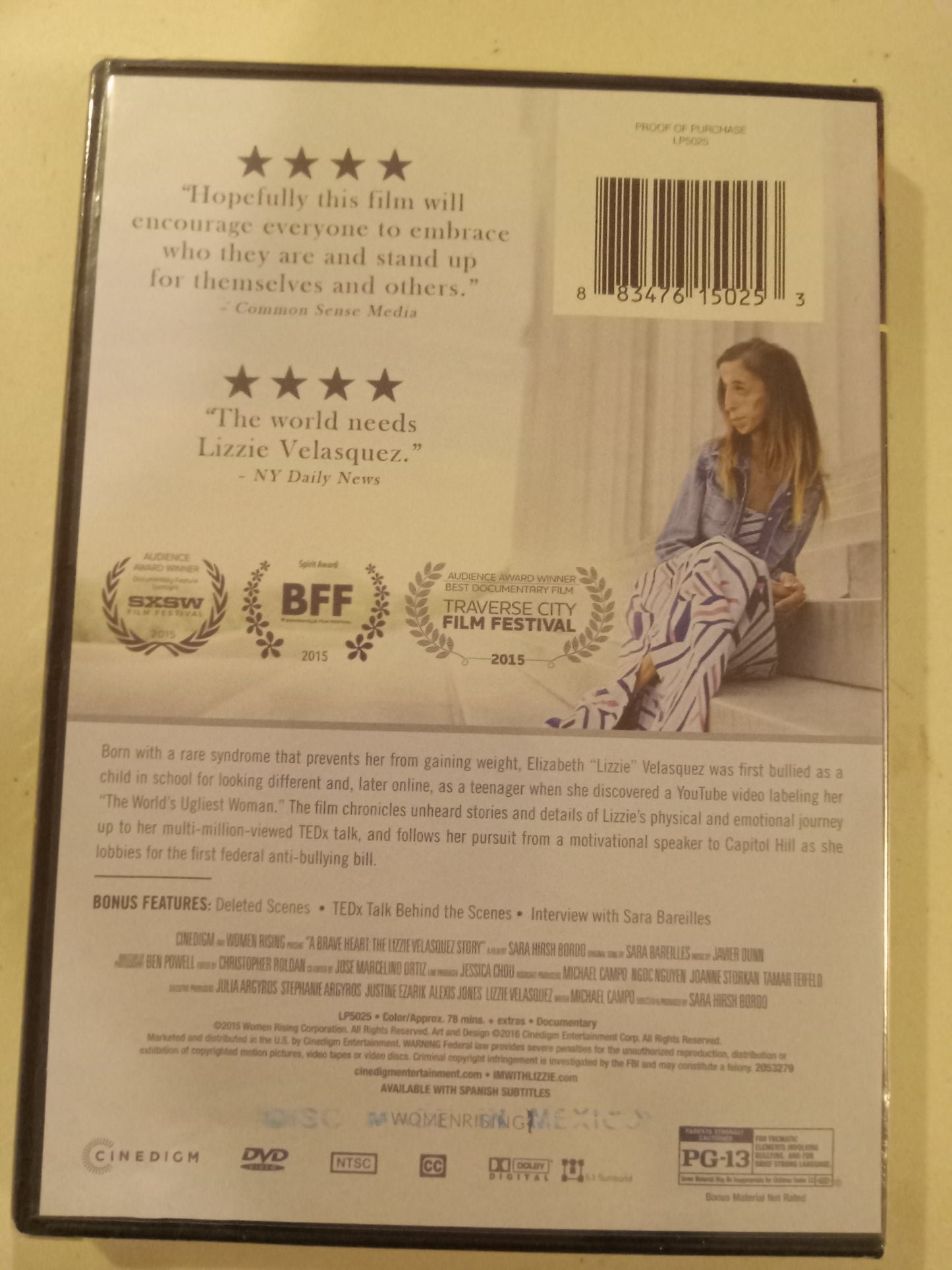 A Brave Heart: The Lizzie Velasquez Story, DVD Movie, Widescreen, Rated PG-13, NEW