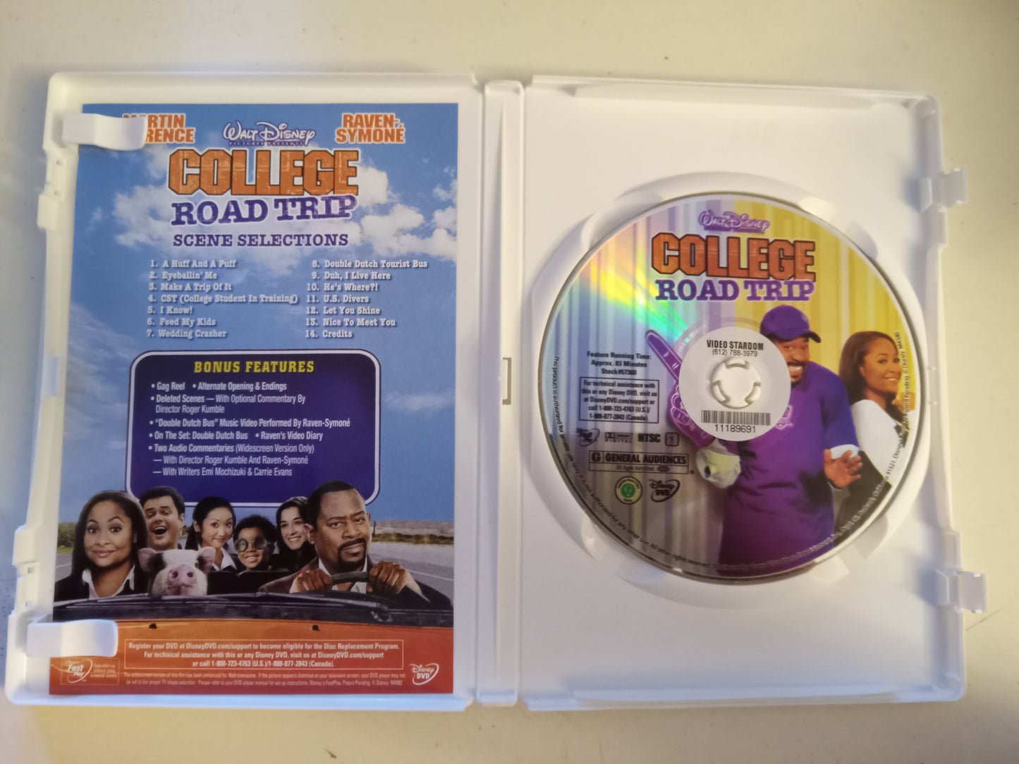 College Road Trip, DVD Movie, Martin Lawrence Fullscreen, Widescreen, Rated G, USED