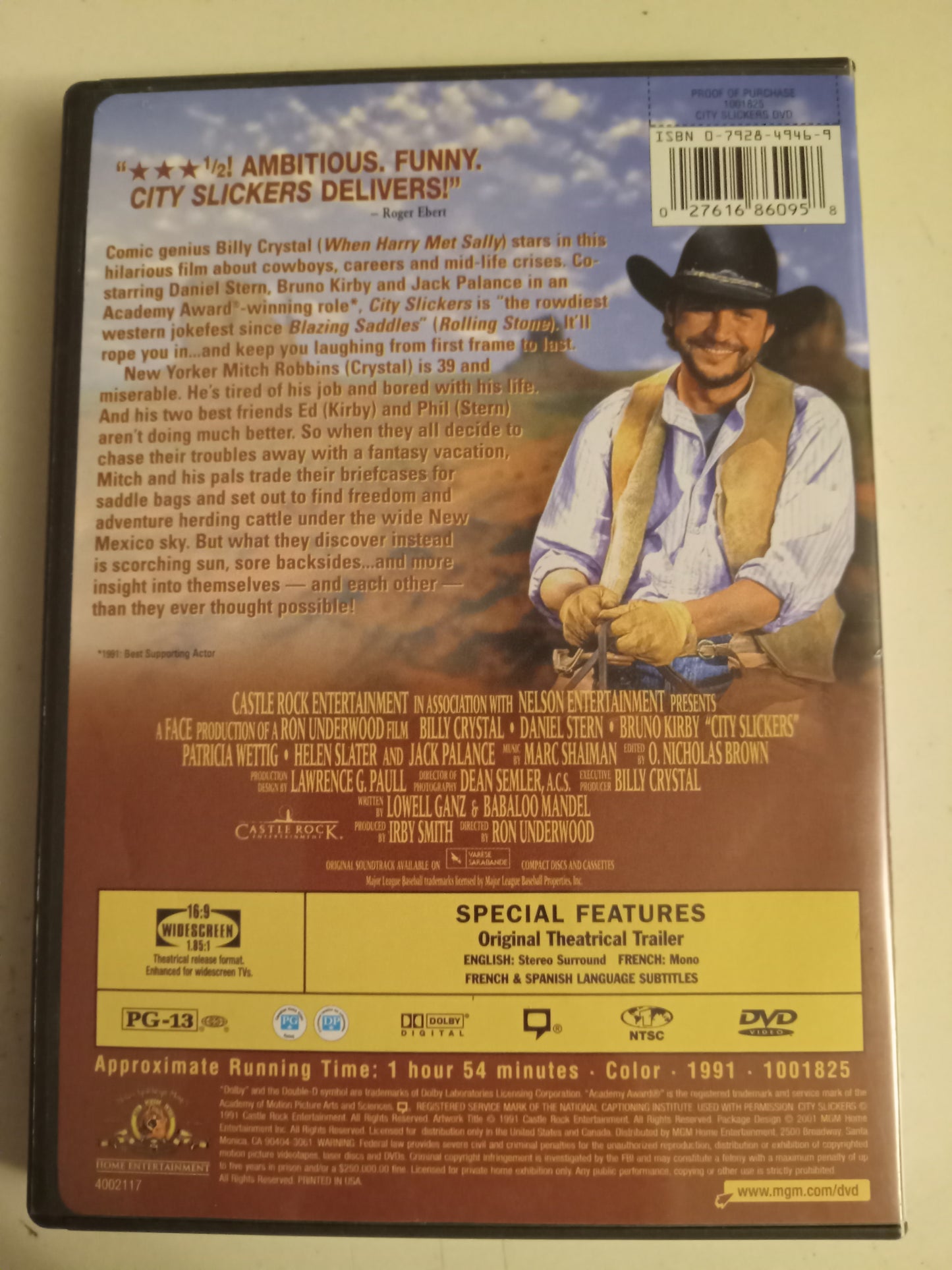 City Slickers, Collector's Edition, DVD Movie, Billy Crystal Widescreen, Rated PG-13, USED