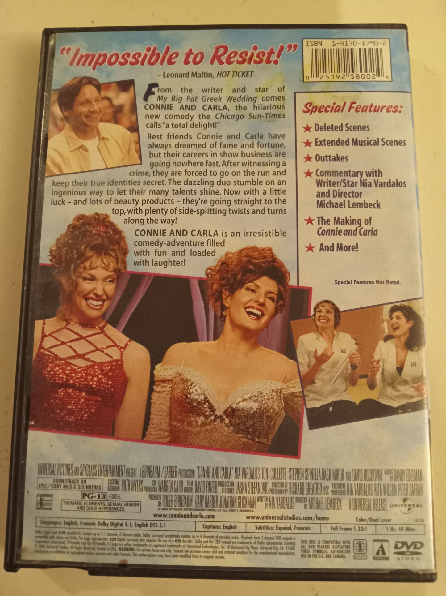 Connie And Carla, DVD Movie, Nia Vardalos Fullscreen, Rated PG-13, USED