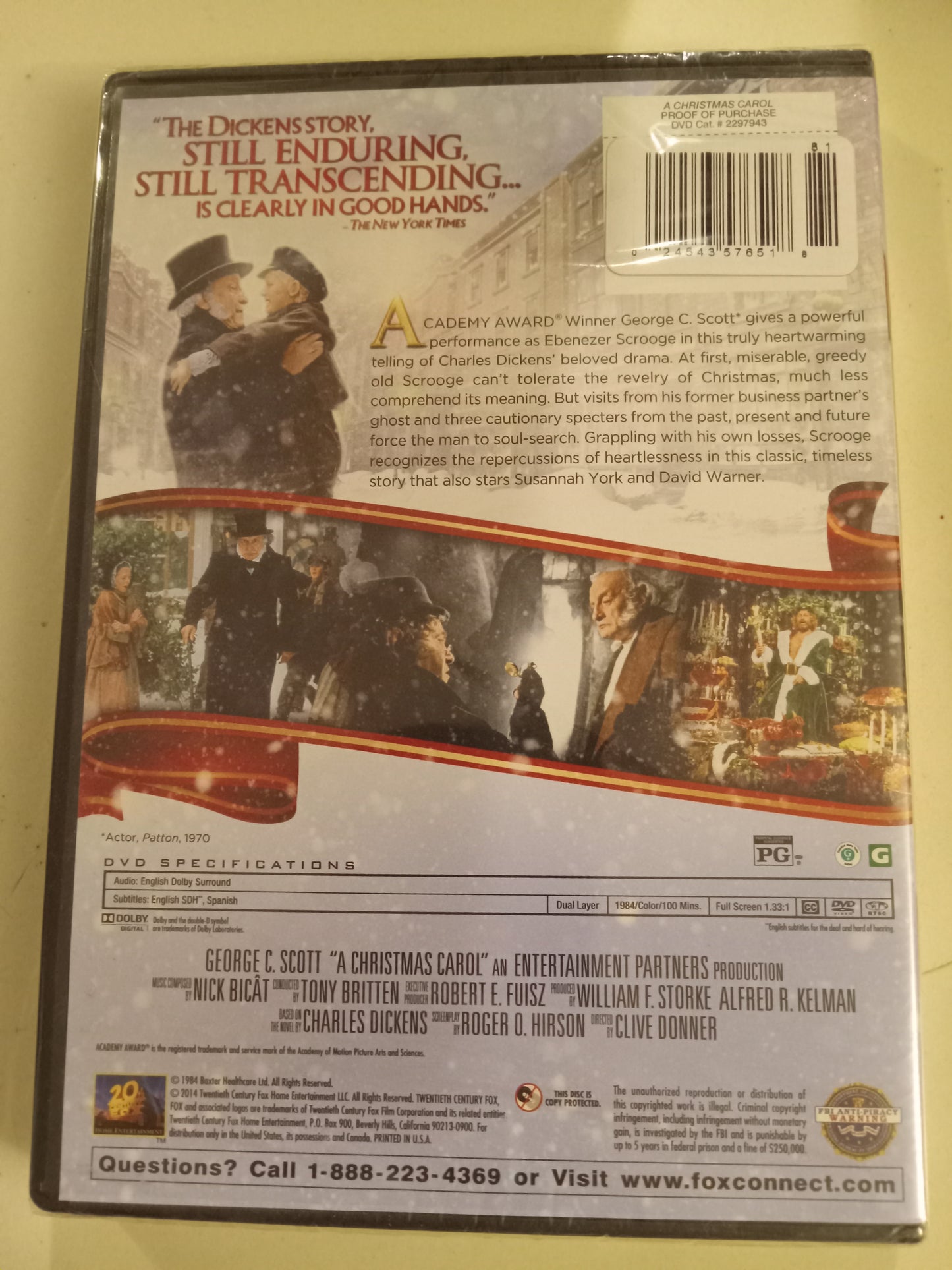 A Christmas Carol, DVD Movie, George C. Scott Fullscreen, Rated PG, USED