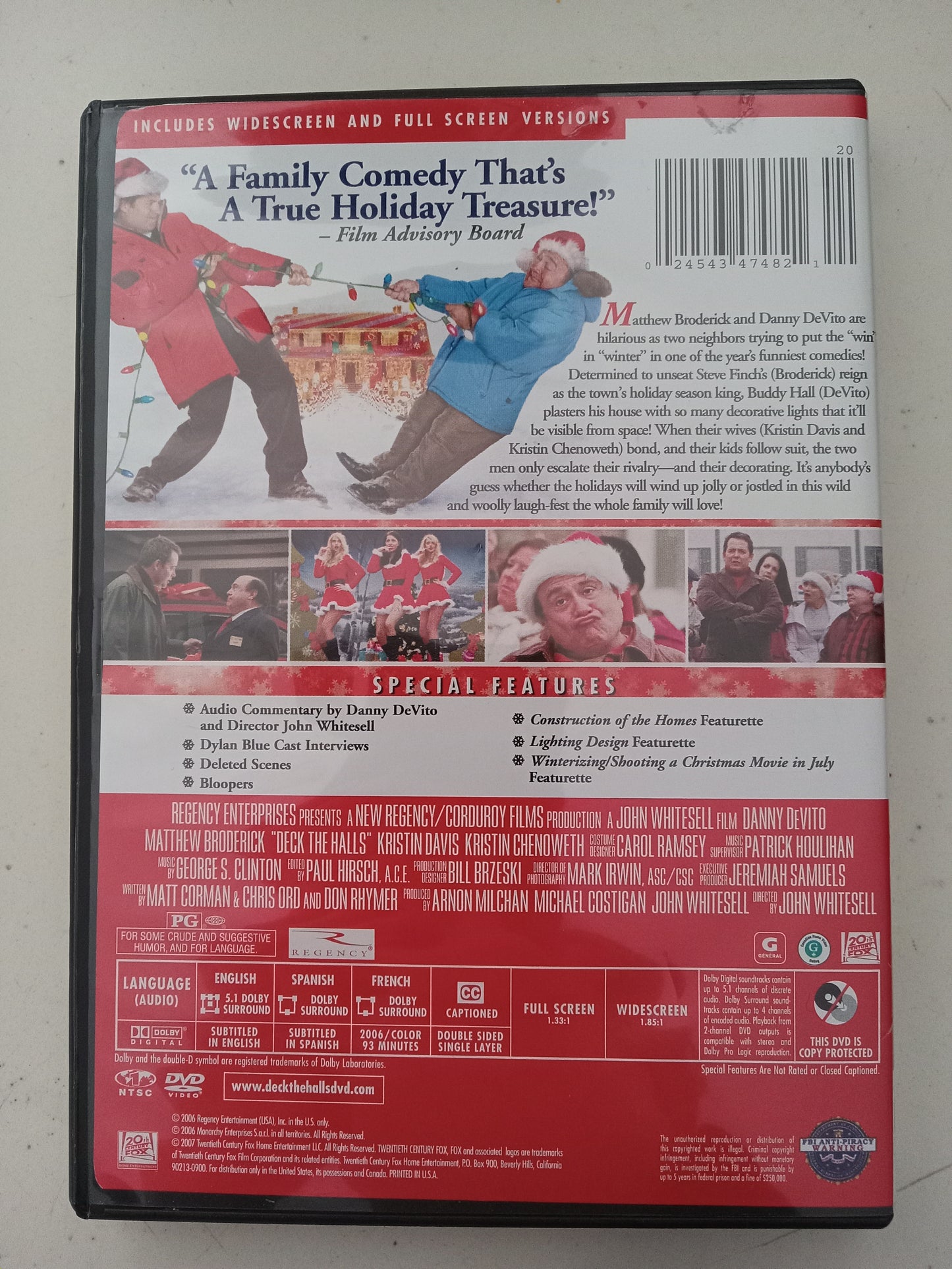 Deck The Halls, DVD Movie, Danny DeVito Fullscreen, Widescreen, Rated PG, USED