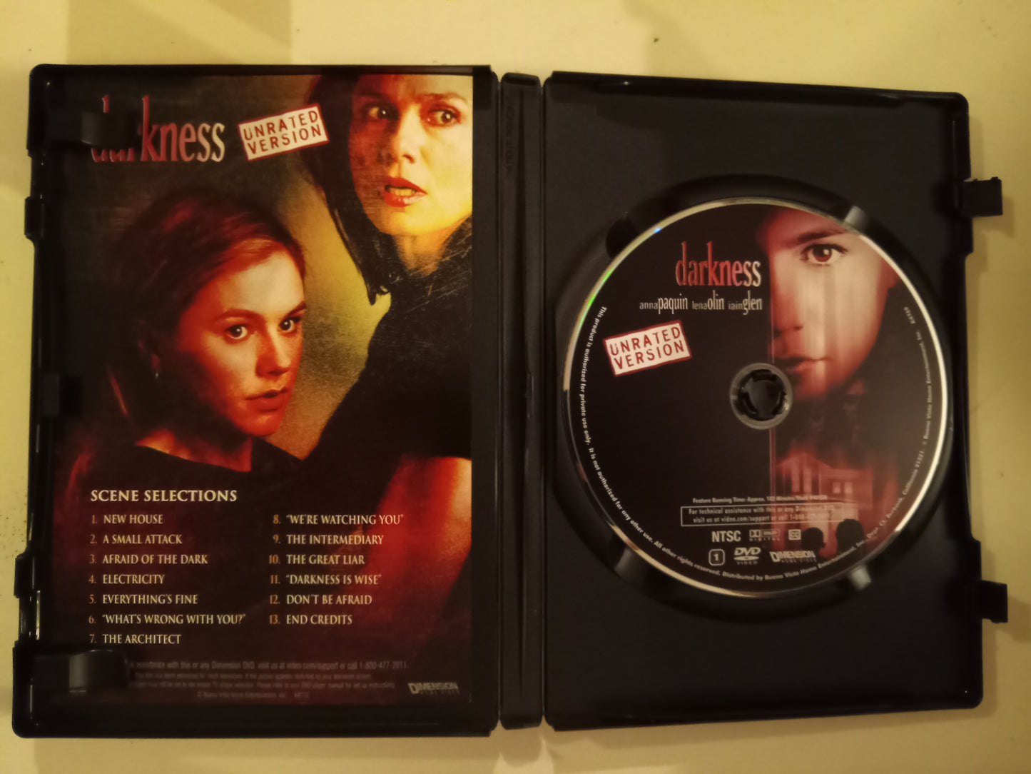 Darkness, DVD Movie, Anna Paquin Widescreen, Not Rated, USED