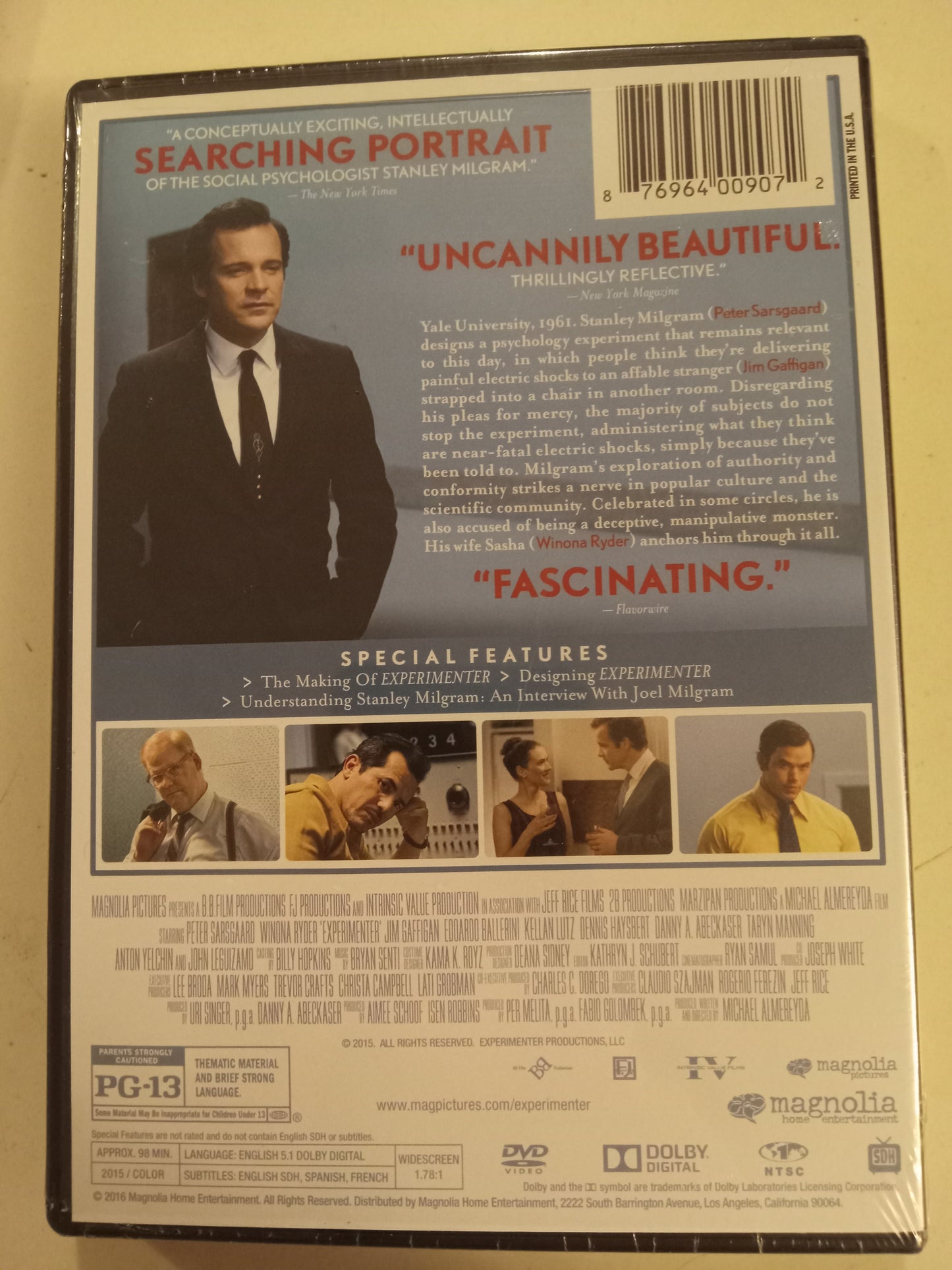 Experimenter, DVD Movie, Winona Ryder Widescreen, Rated PG-13, NEW