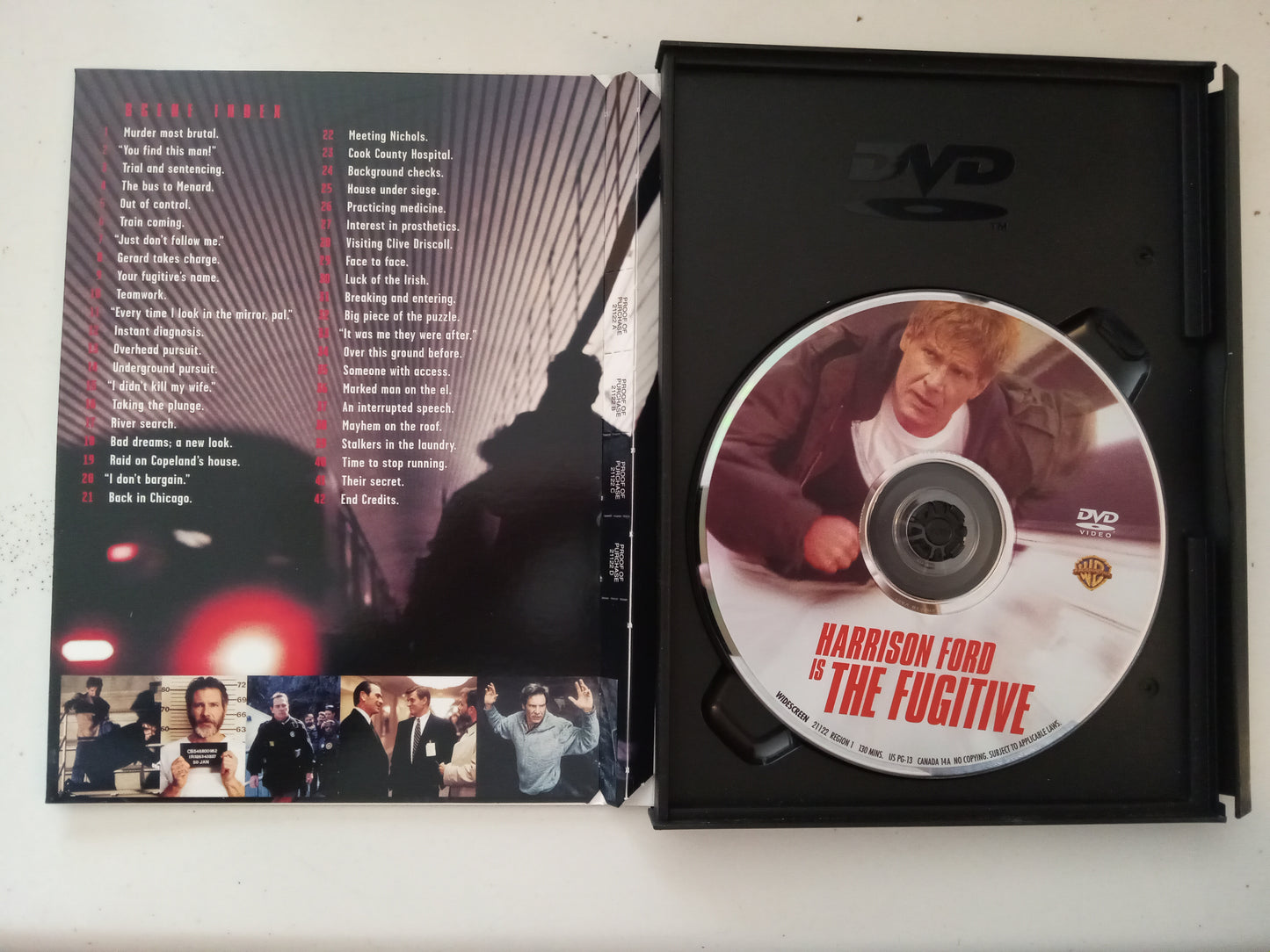 The Fugitive, DVD Movie, Harrison Ford Widescreen, Rated PG-13, USED
