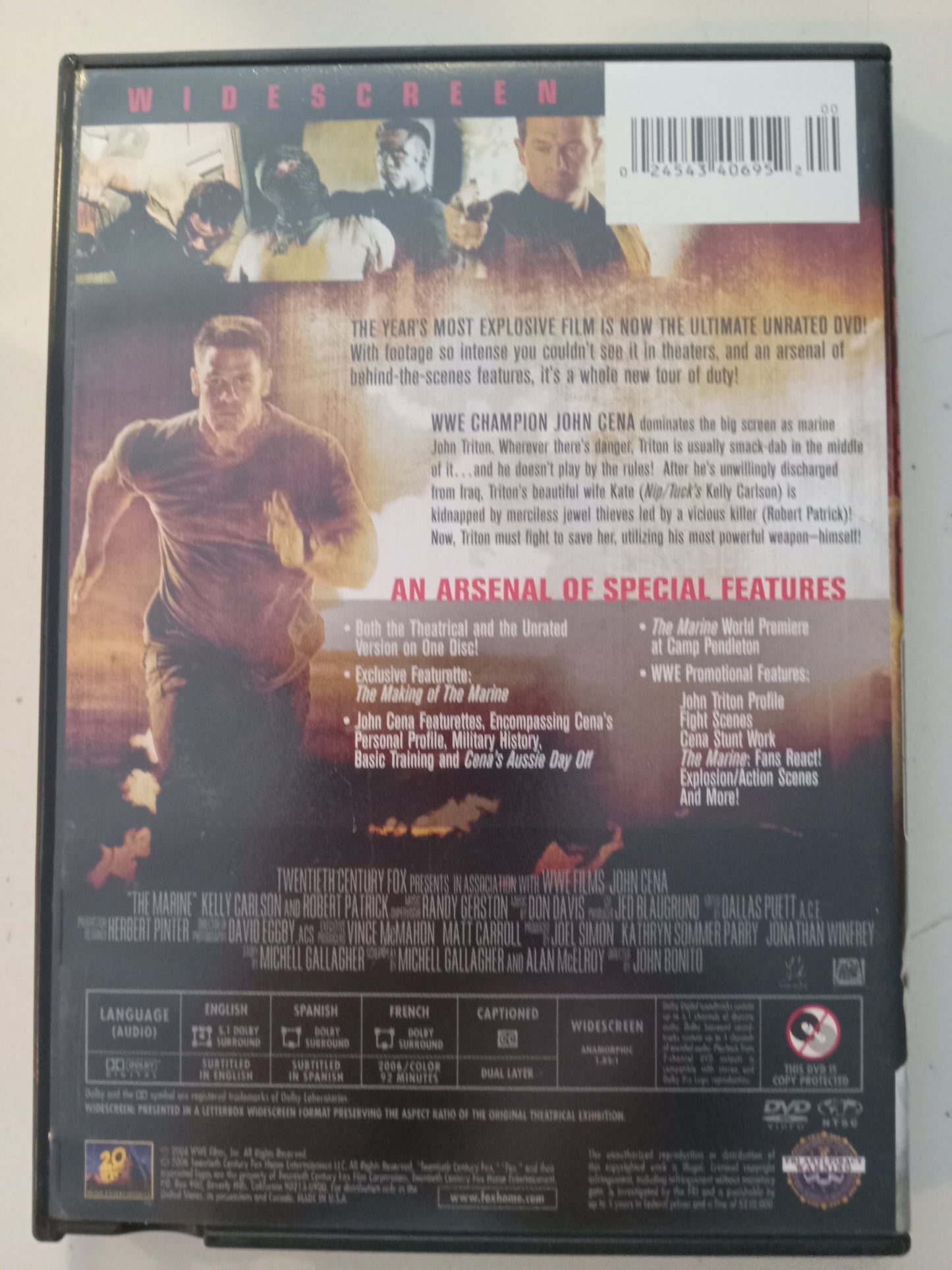 The Marine, DVD Movie, John Cena Fullscreen/Widescreen, Rated PG-13/Not Rated, USED