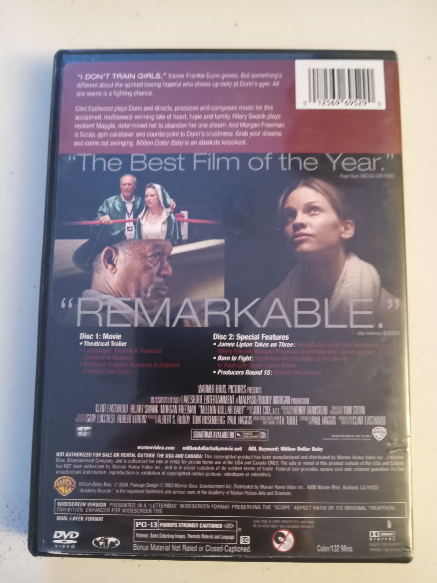 Million Dollar Baby, 2 Discs, DVD Movie, Clint Eastwood Fullscreen/Widescreen, Rated PG-13, USED