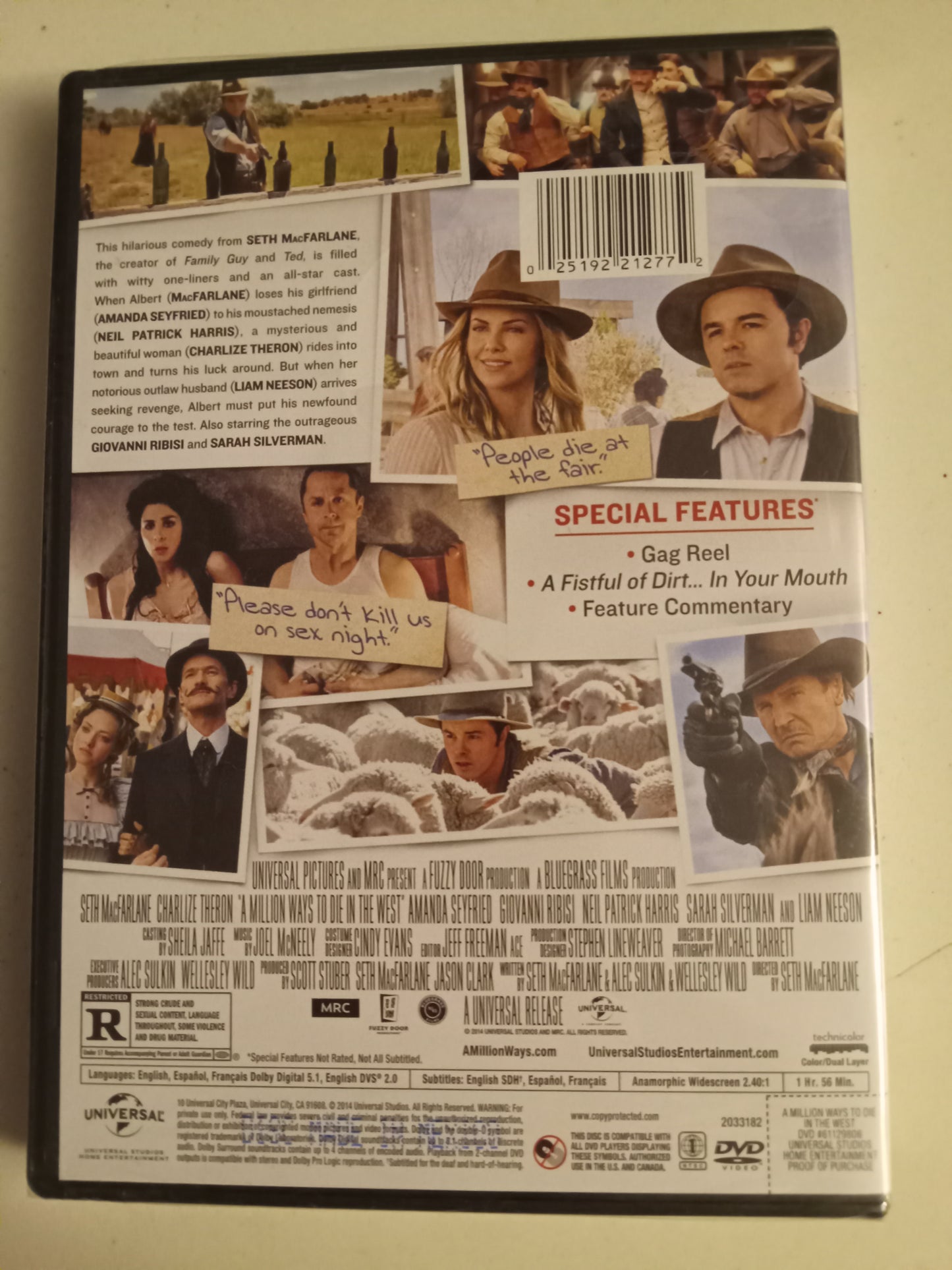 A Million Ways To Die In The West, DVD Movie, Seth MacFarlane Widescreen, Rated R, NEW/USED