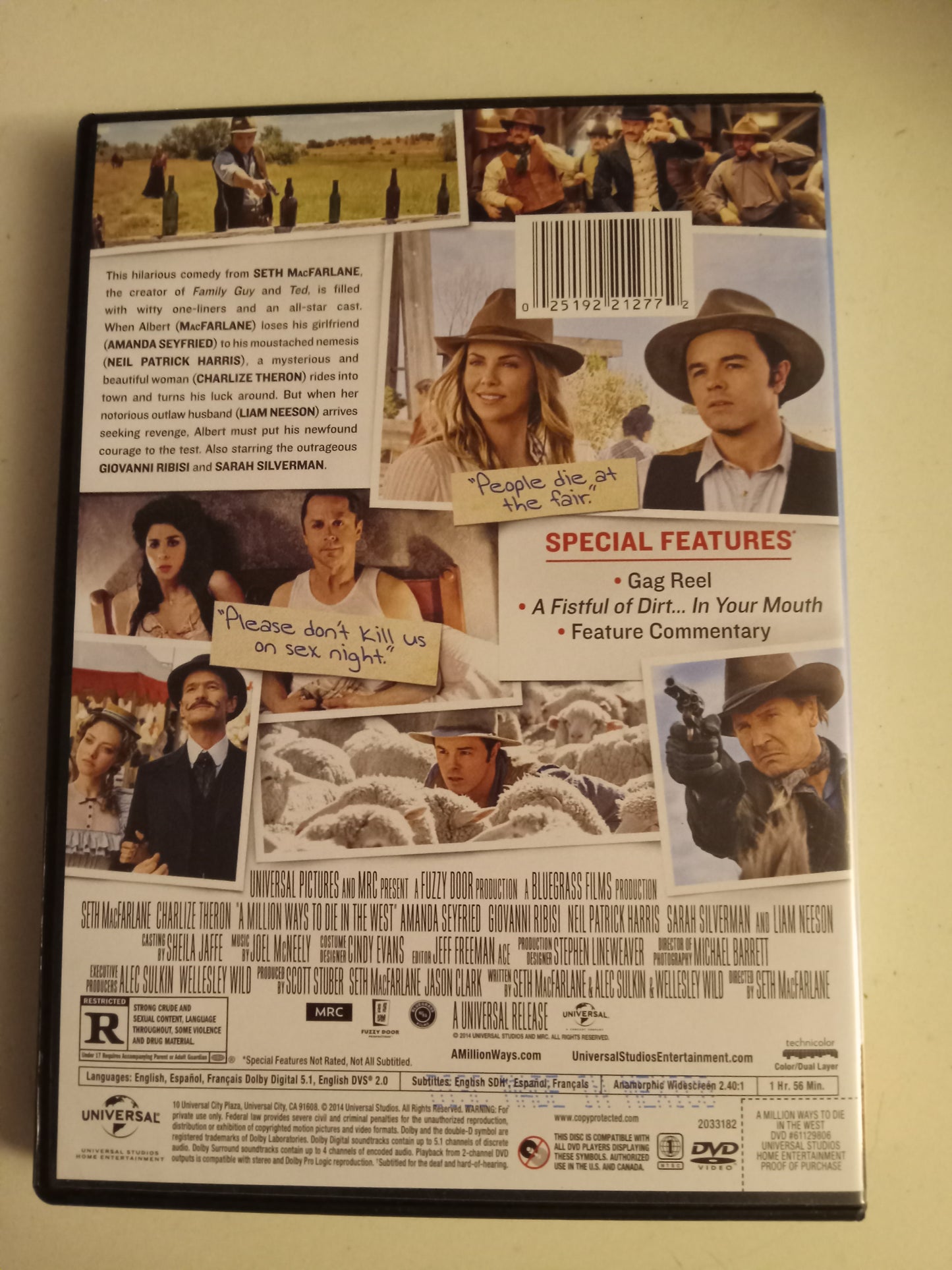 A Million Ways To Die In The West, DVD Movie, Seth MacFarlane Widescreen, Rated R, NEW/USED